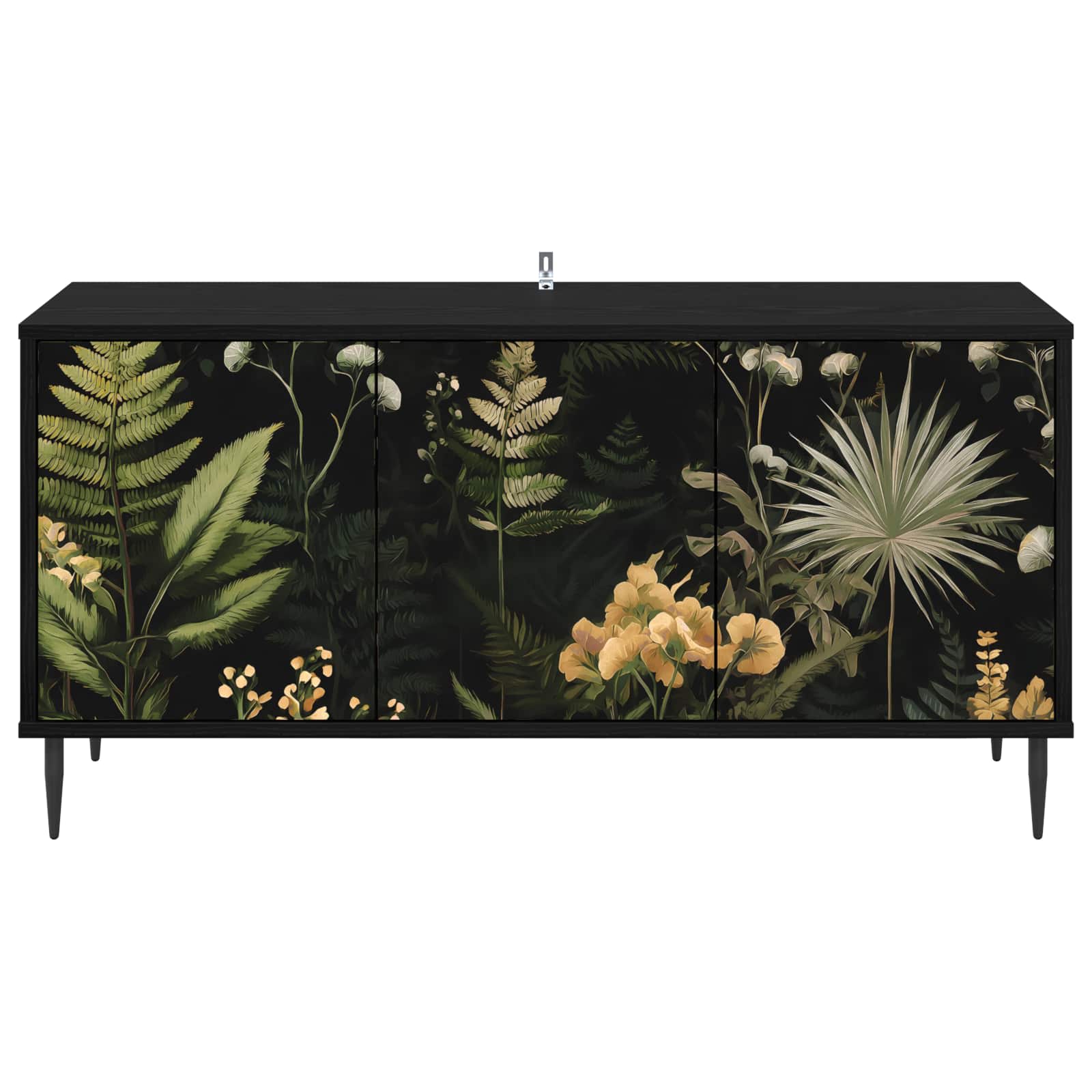 Meuble TV RHENEN 102 x 33 x 51 cm Chêne noir Bois d'ingénierie