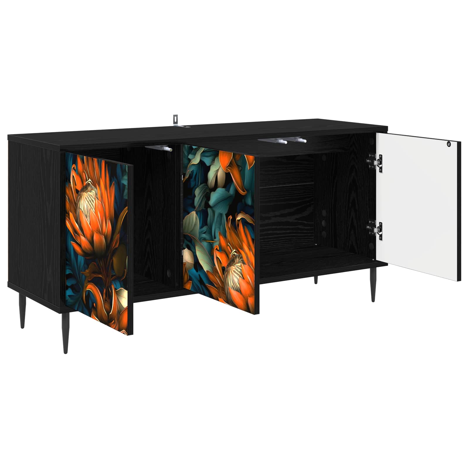 Meuble TV LOCHEM 102 x 33 x 51 cm Chêne noir Bois d'ingénierie