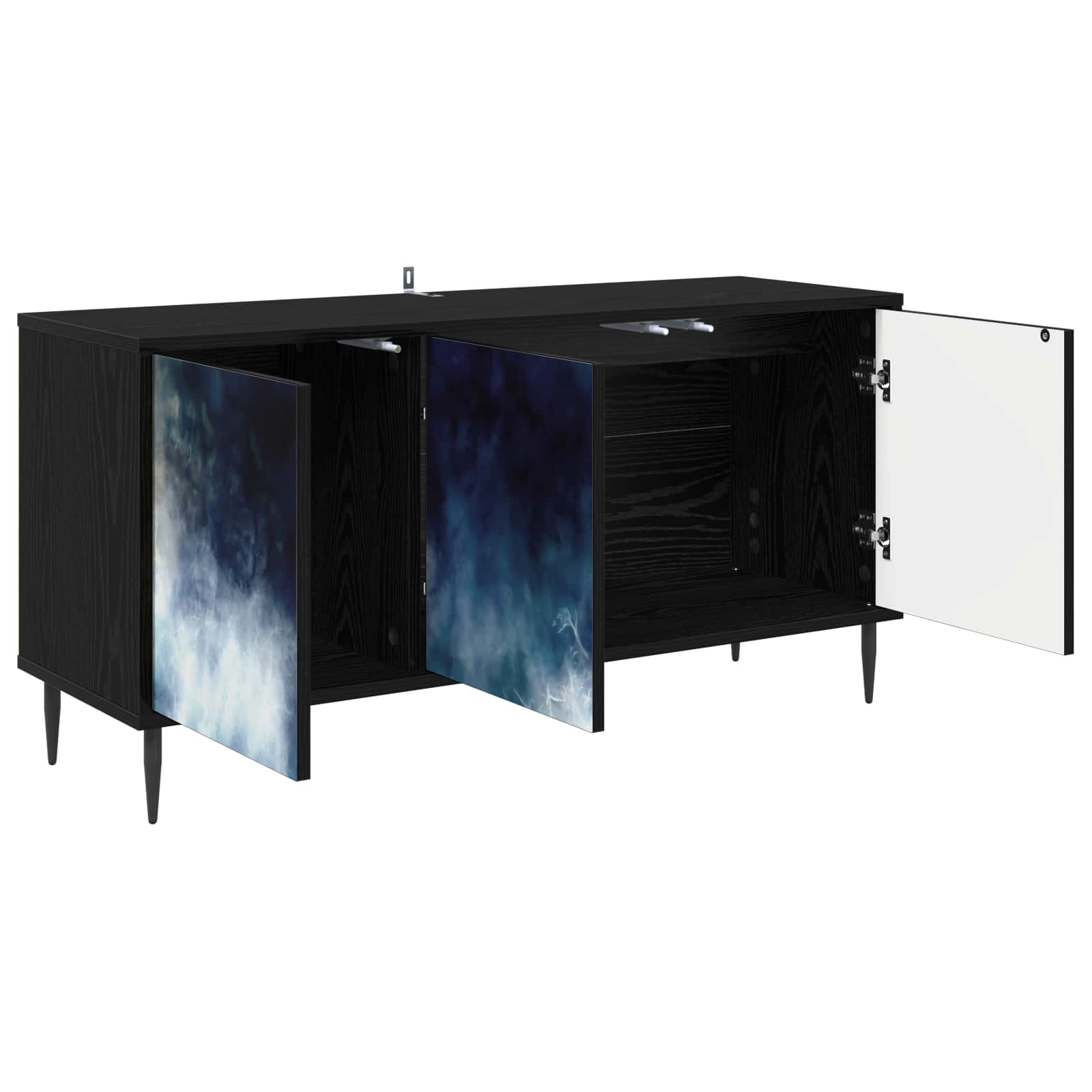 Meuble TV RAALTE 102 x 33 x 51 cm Chêne noir Bois d'ingénierie