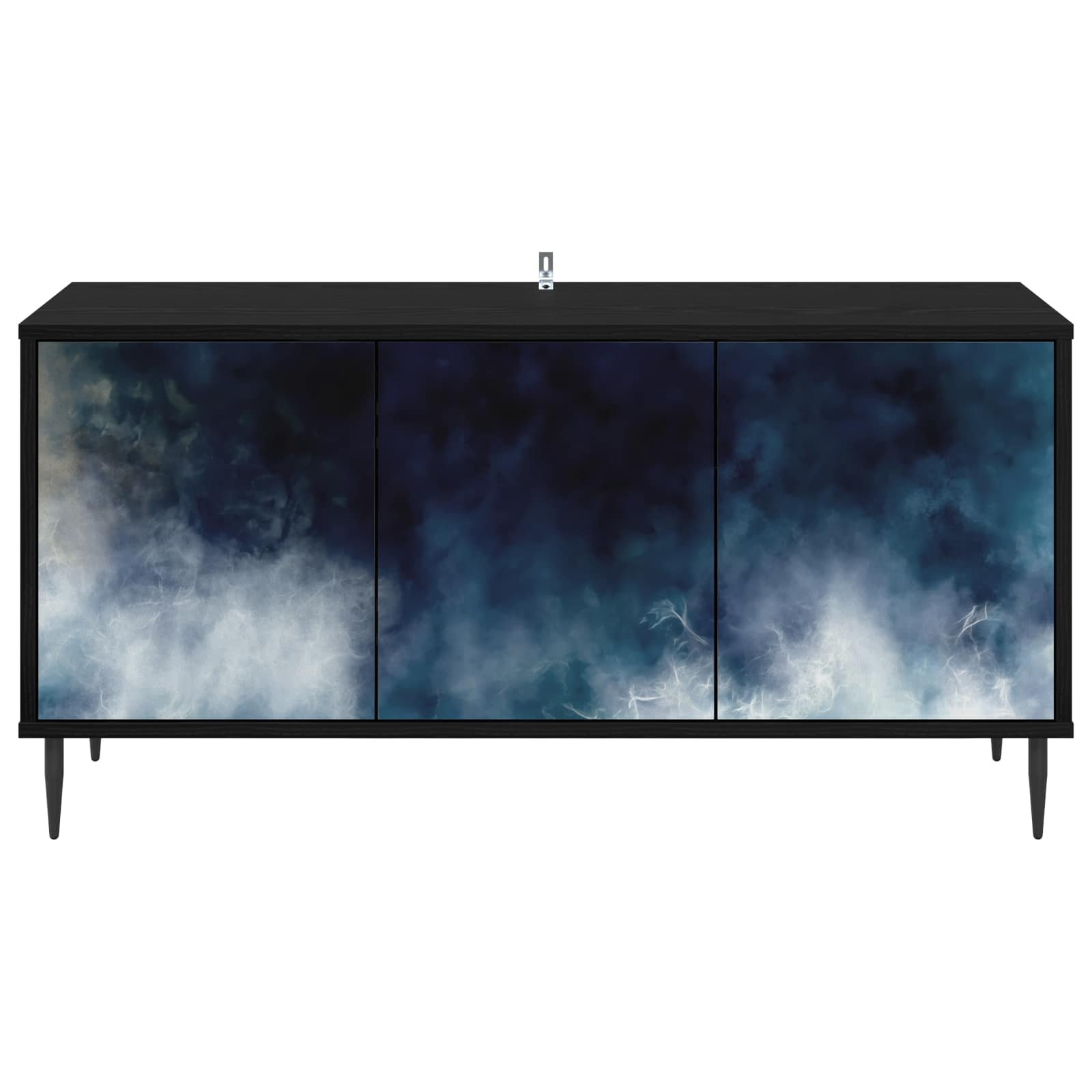 Meuble TV RAALTE 102 x 33 x 51 cm Chêne noir Bois d'ingénierie