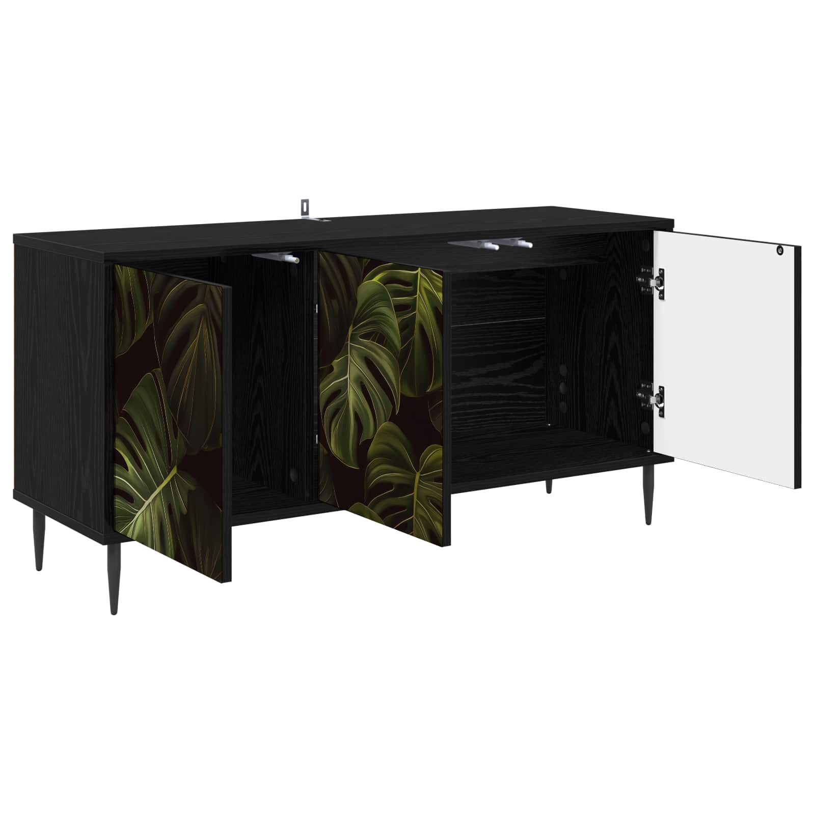 Meuble TV ELBURG 102 x 33 x 51 cm Chêne noir Bois d'ingénierie