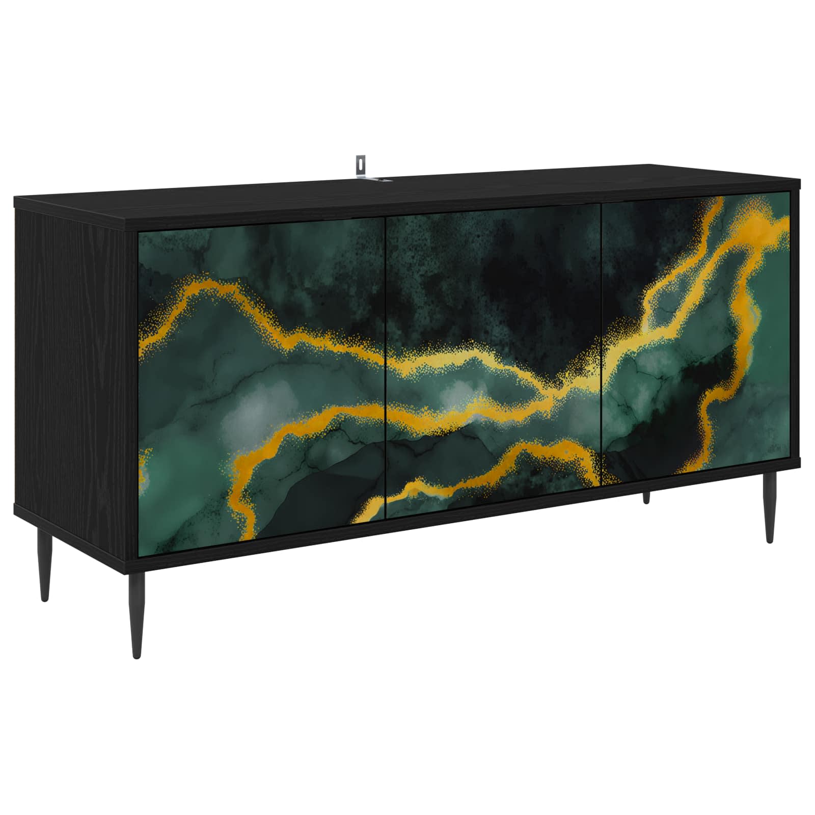 Meuble TV WIJHE 102 x 33 x 51 cm Chêne noir Bois d'ingénierie
