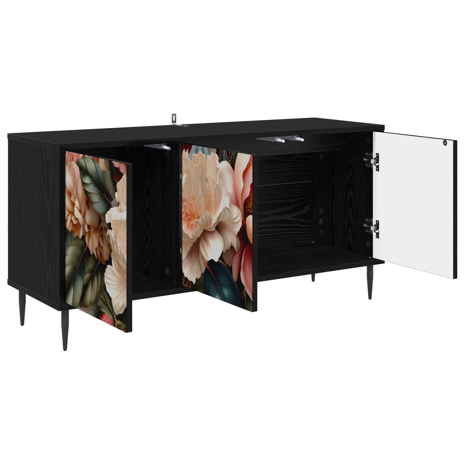 Meuble TV BORNE 102 x 33 x 51 cm Chêne noir Bois d'ingénierie