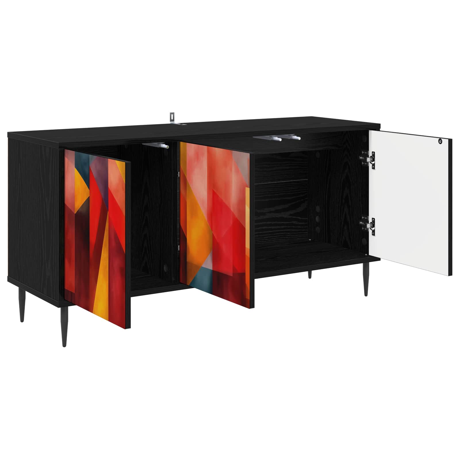 Meuble TV HEESCH 102 x 33 x 51 cm Chêne noir Bois d'ingénierie