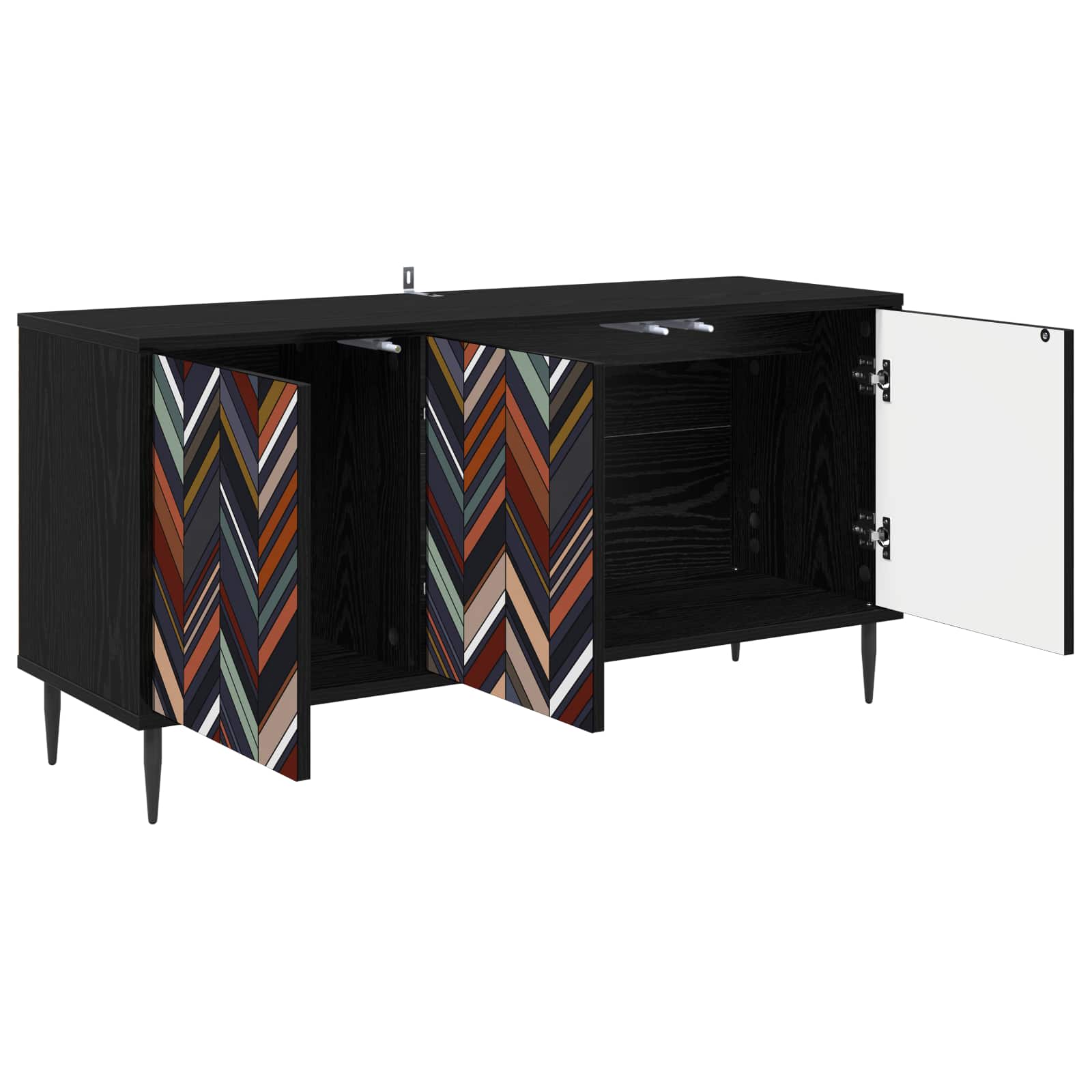 Meuble TV OMMEN 102 x 33 x 51 cm Chêne noir Bois d'ingénierie