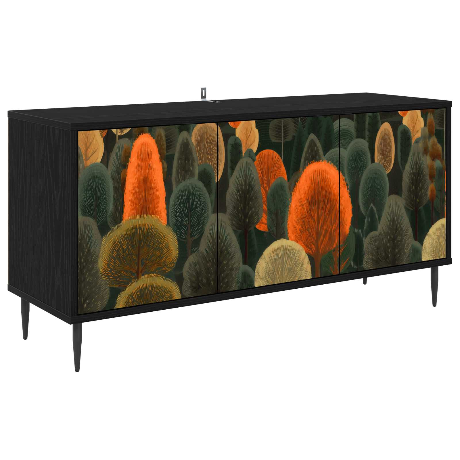 Meuble TV ZAANDAM 102 x 33 x 51 cm Chêne noir Bois d'ingénierie