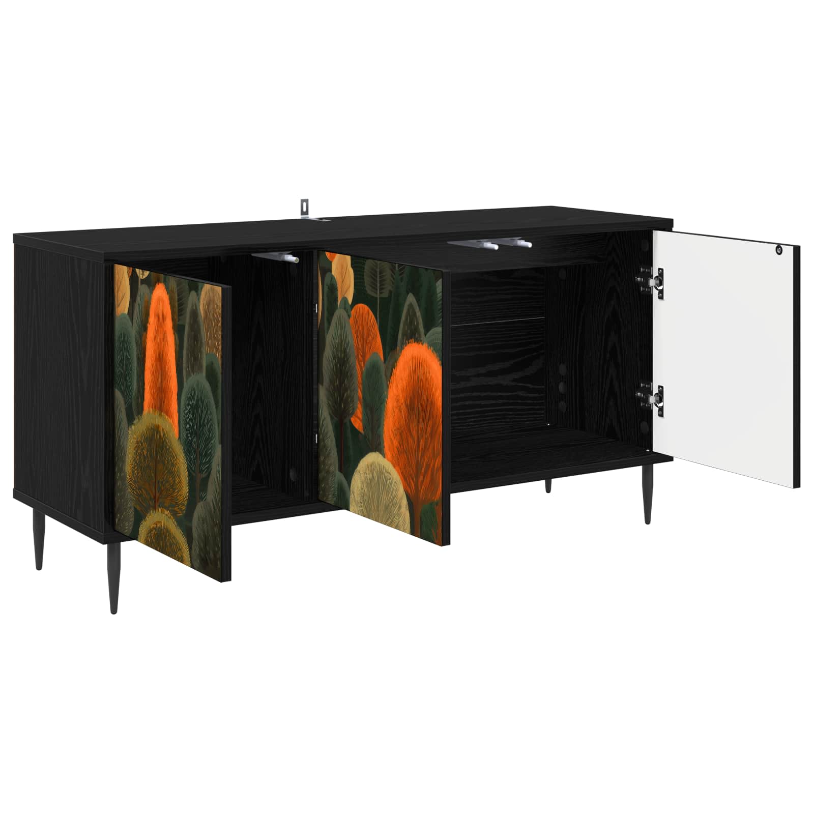 Meuble TV ZAANDAM 102 x 33 x 51 cm Chêne noir Bois d'ingénierie