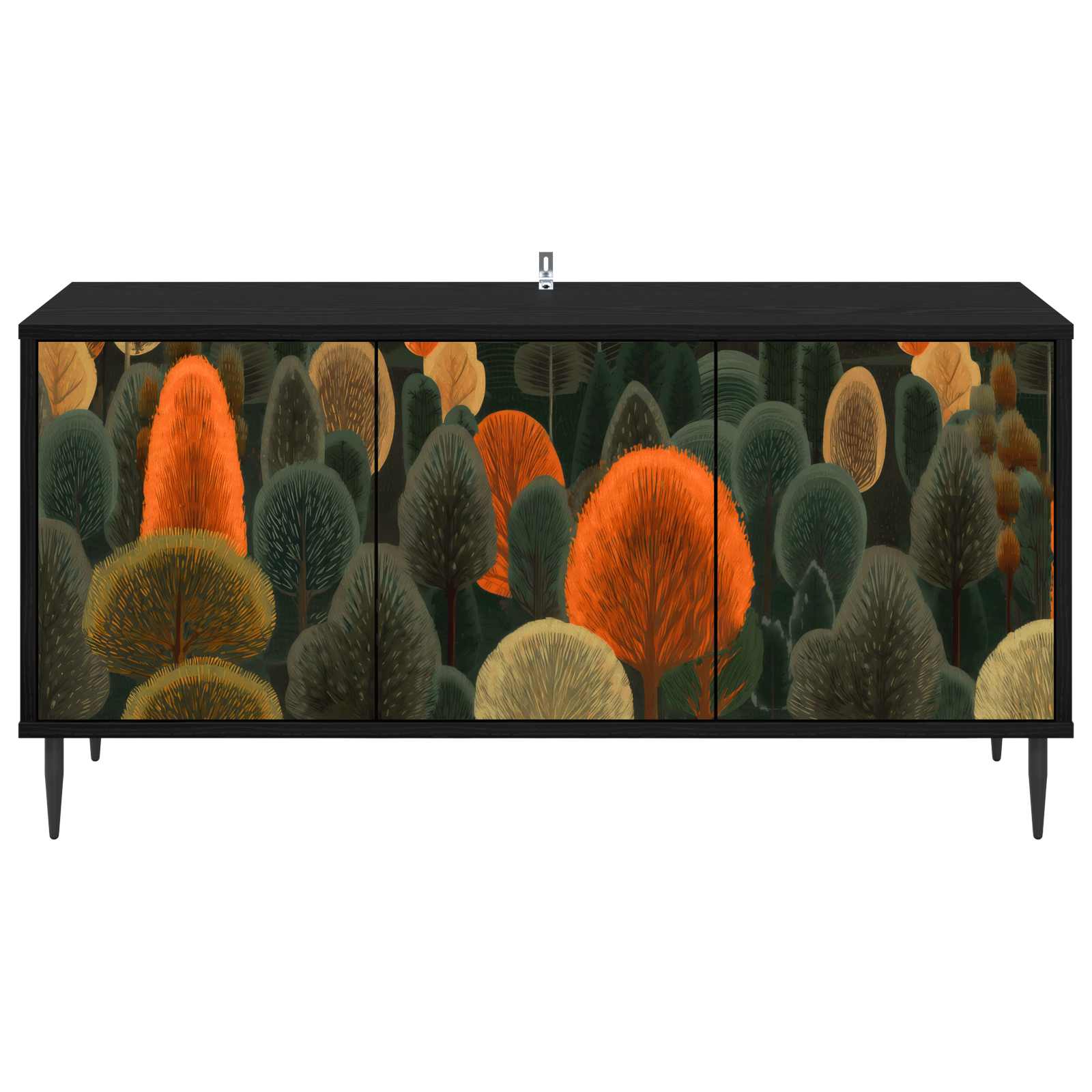 Meuble TV ZAANDAM 102 x 33 x 51 cm Chêne noir Bois d'ingénierie