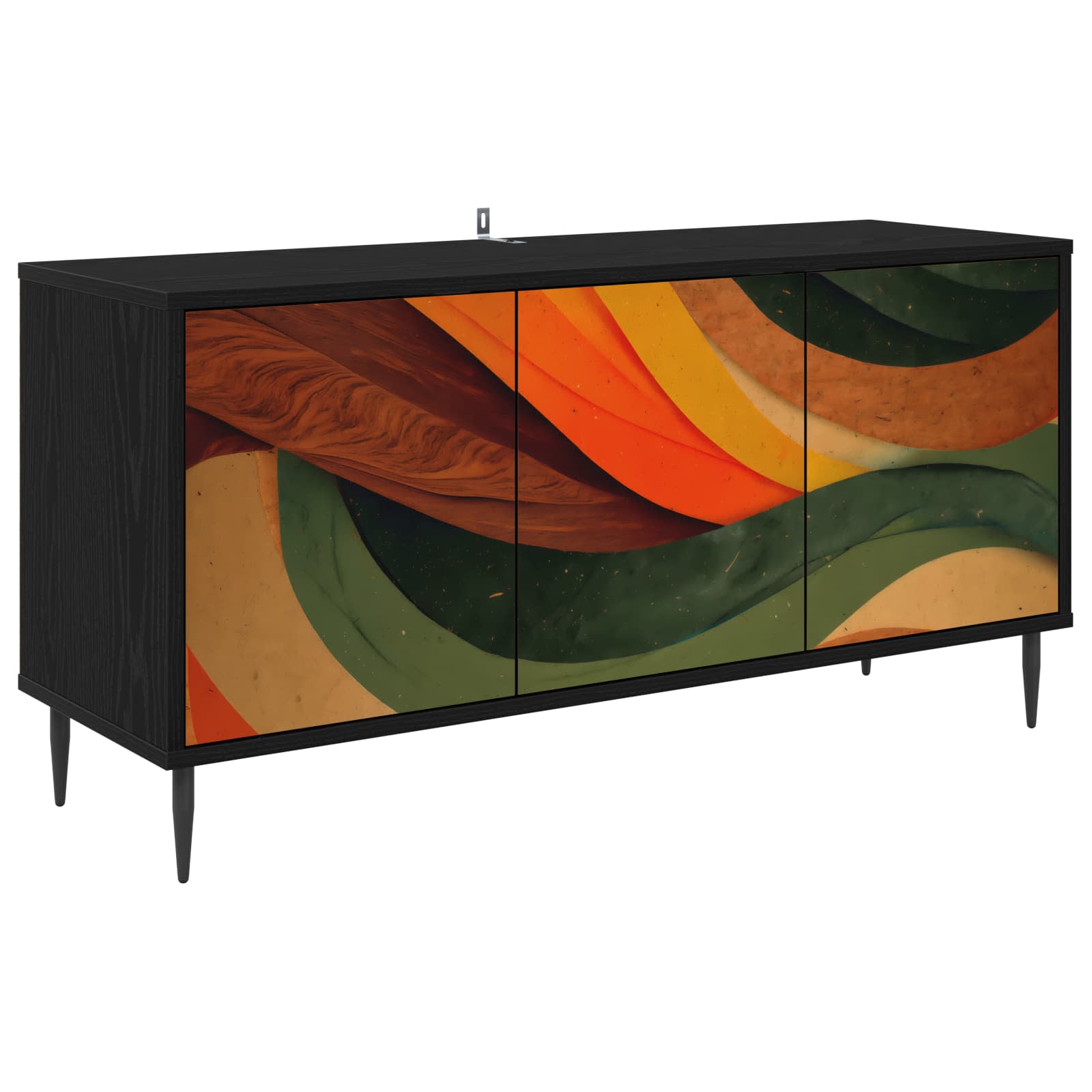 Meuble TV BONN 102 x 33 x 51 cm Chêne noir Bois d'ingénierie