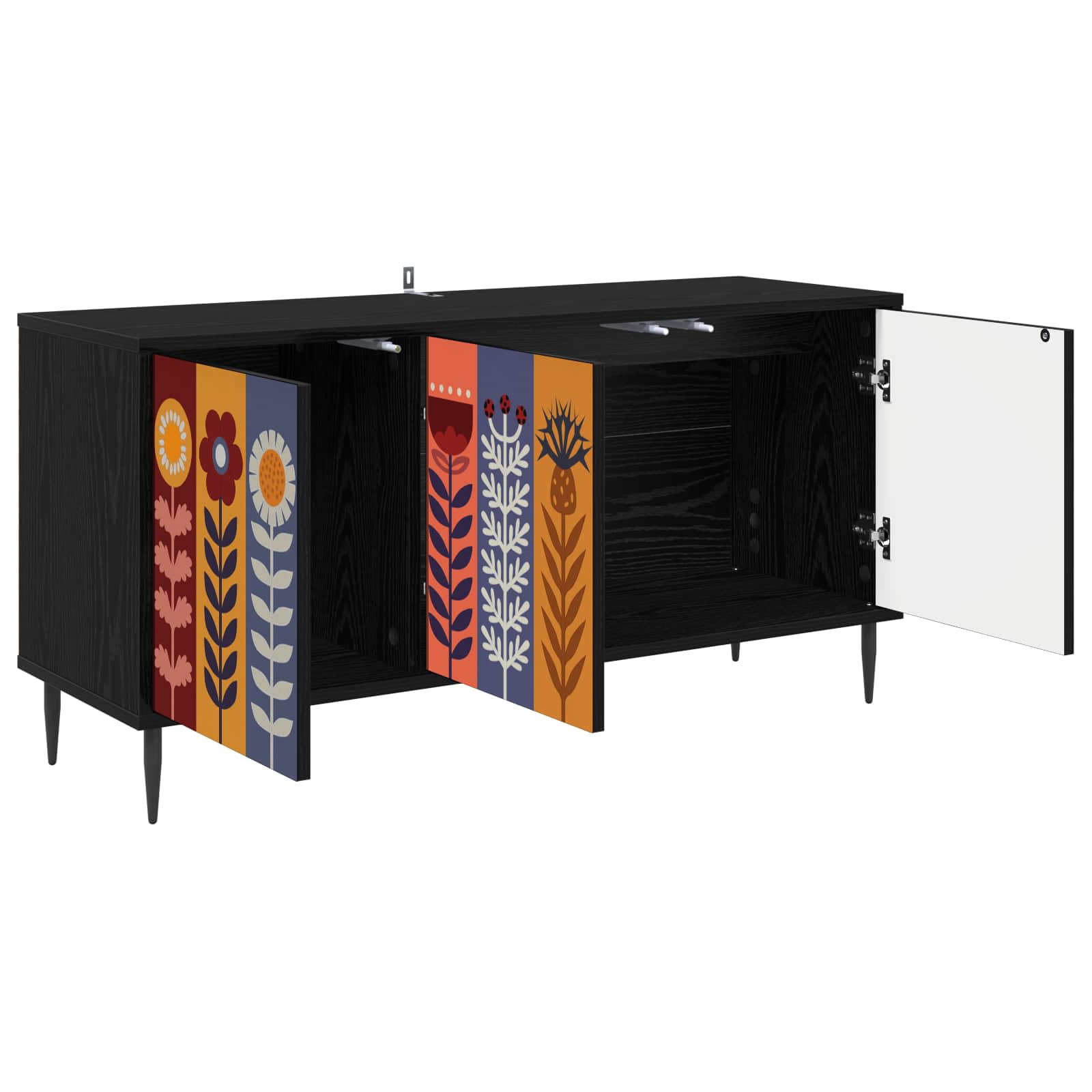 Meuble TV ESSEN 102 x 33 x 51 cm Chêne noir Bois d'ingénierie