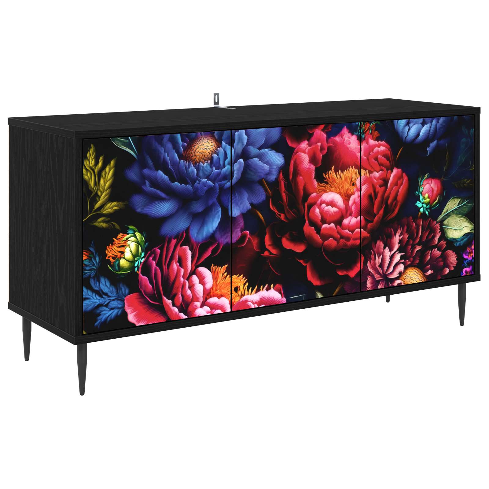 Meuble TV KIEL 102 x 33 x 51 cm Chêne noir Bois d'ingénierie
