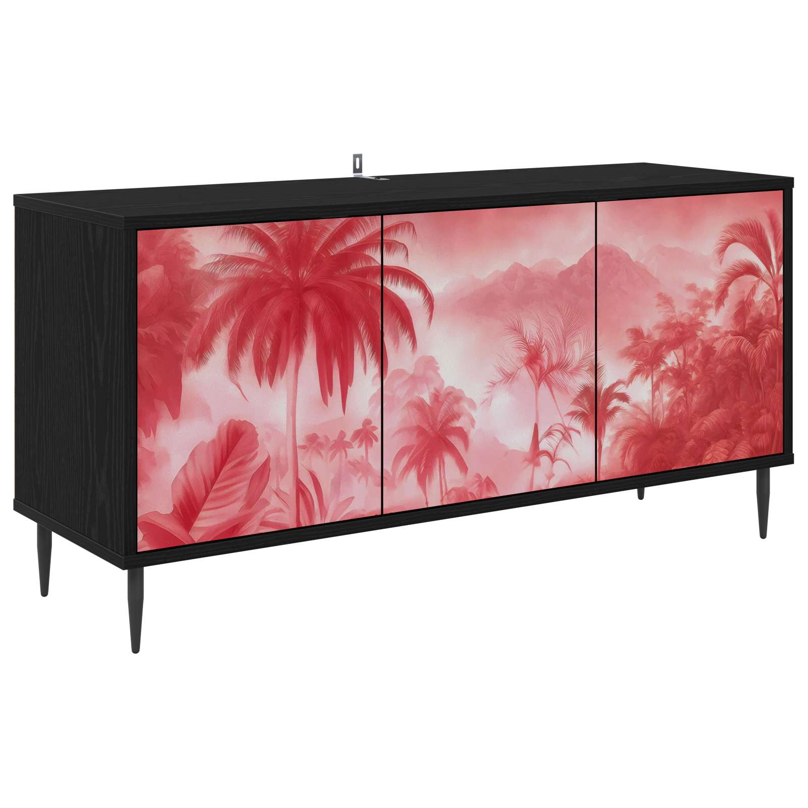 Meuble TV AACHEN 102 x 33 x 51 cm Chêne noir Bois d'ingénierie