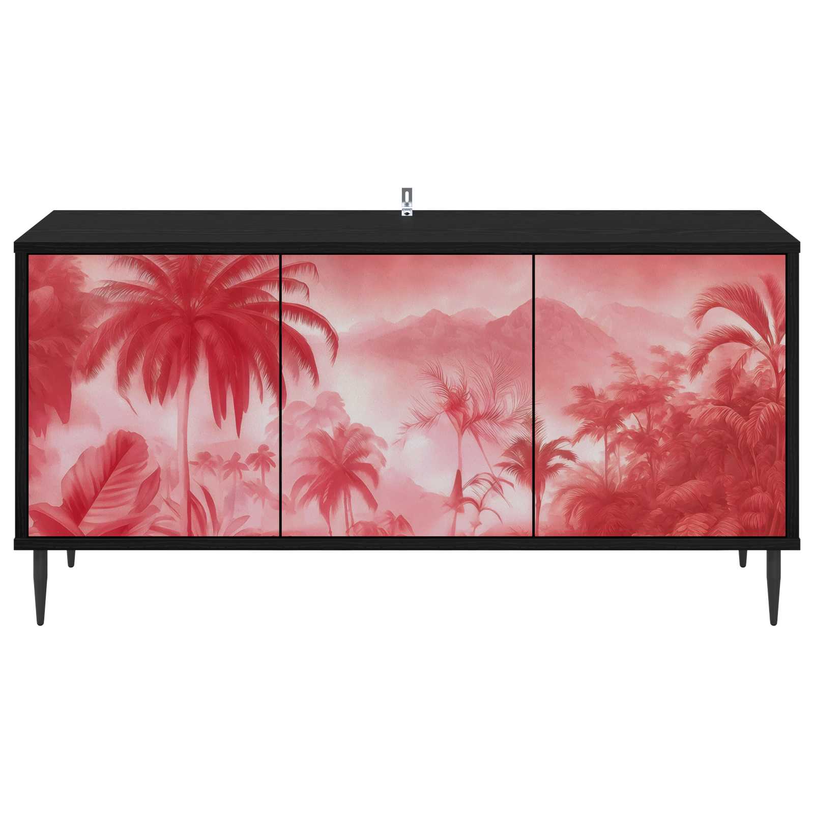 Meuble TV AACHEN 102 x 33 x 51 cm Chêne noir Bois d'ingénierie