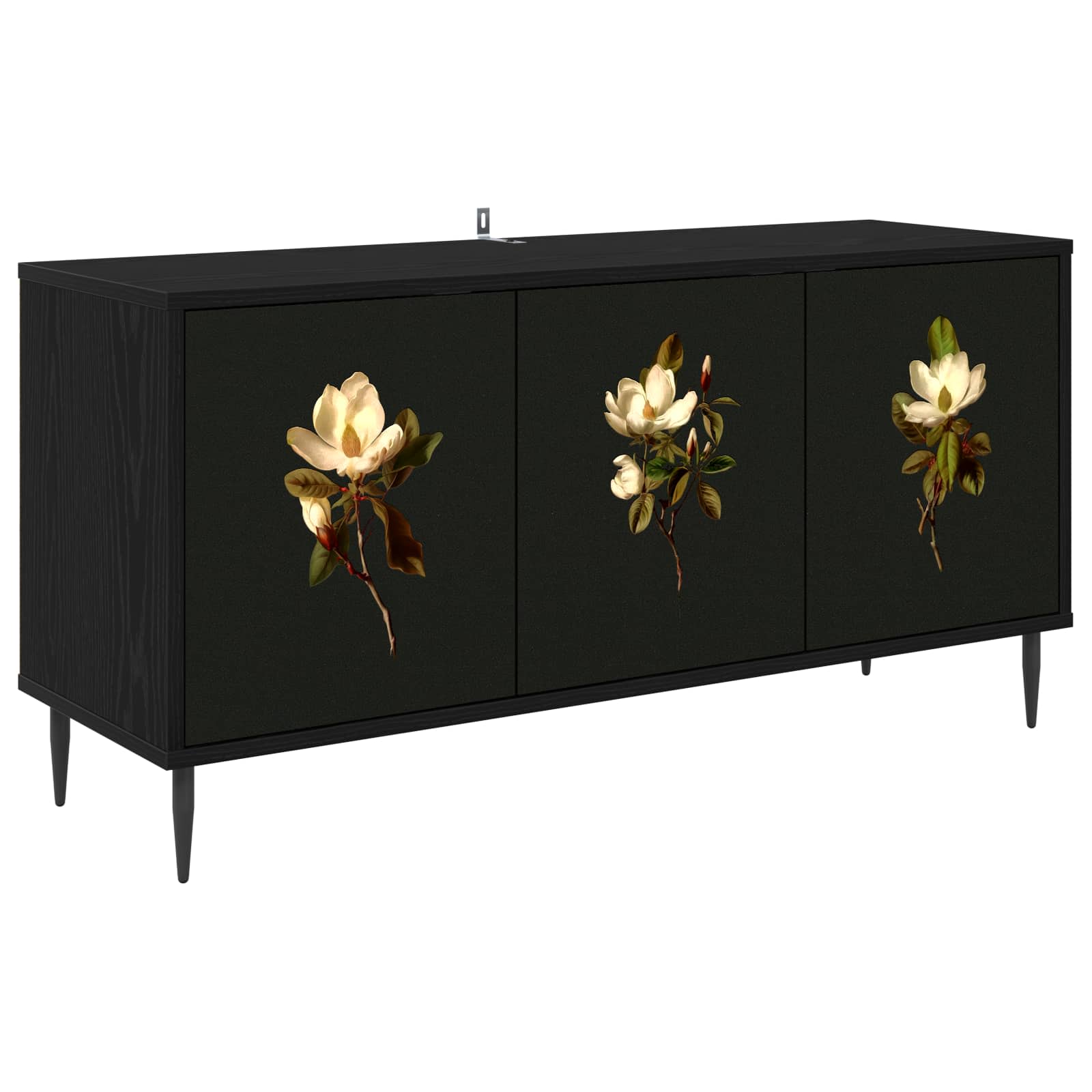 Meuble TV BREMEN 102 x 33 x 51 cm Chêne noir Bois d'ingénierie