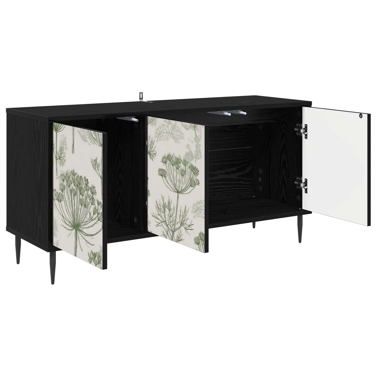 Meuble TV GOTHA 102 x 33 x 51 cm Chêne noir Bois d'ingénierie