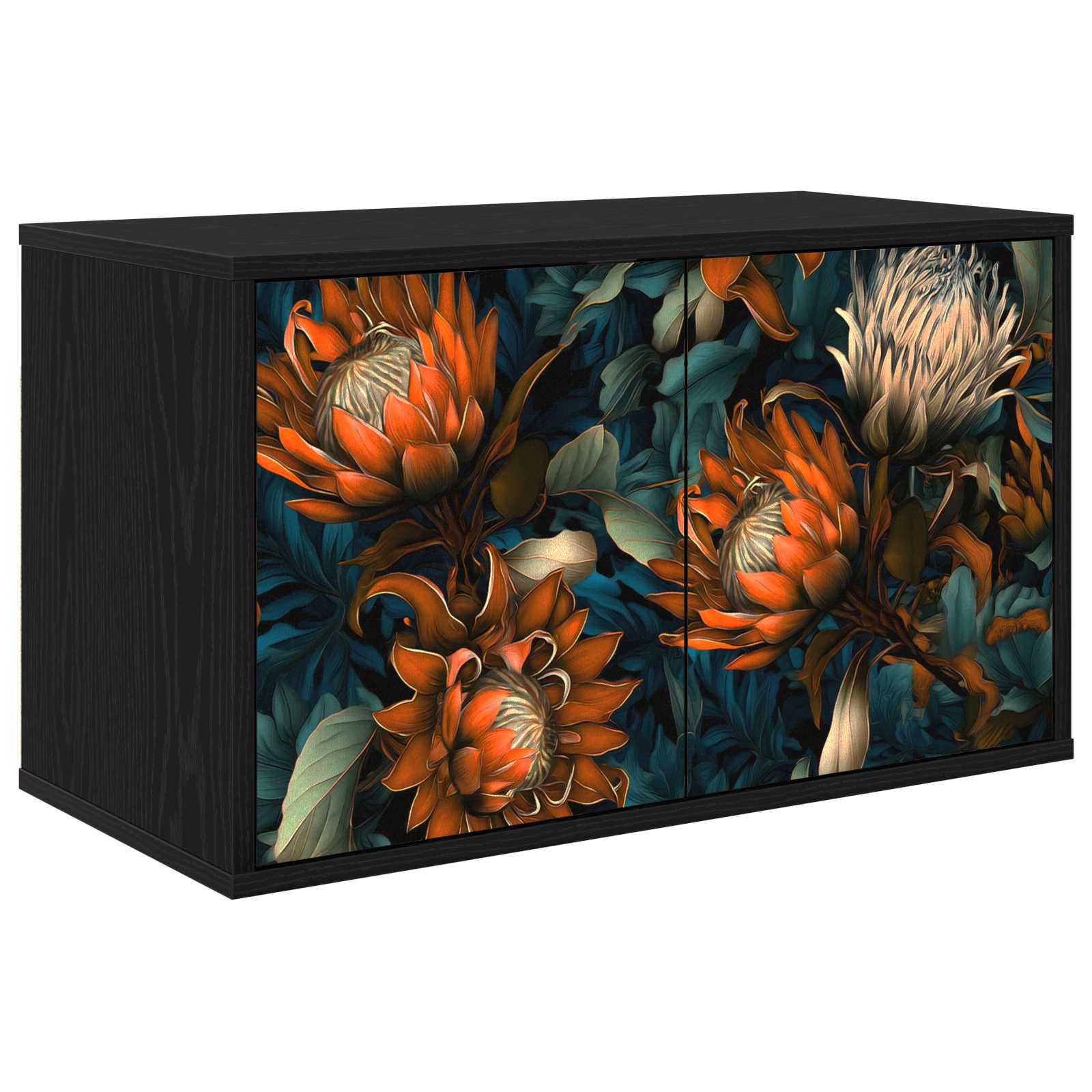 Meuble TV mural LOCHEM 69 x 33 x 40 cm Chêne noir