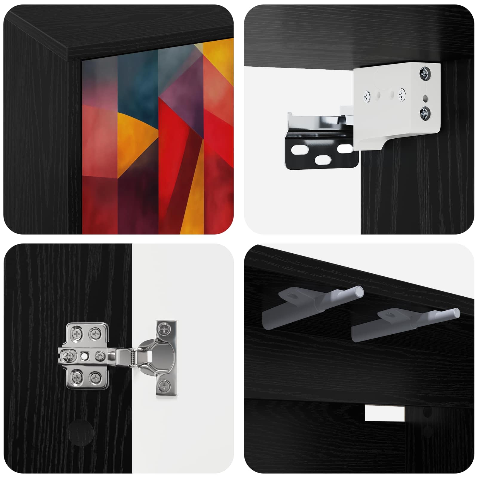 Meuble TV mural HEESCH 69 x 33 x 40 cm Chêne noir
