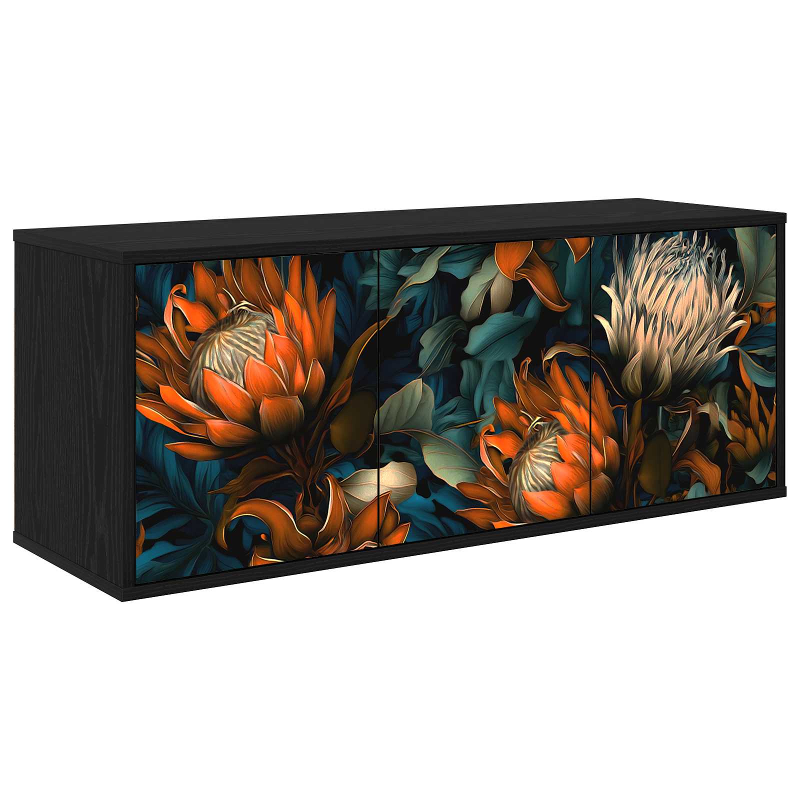 Meuble TV mural LOCHEM 102 x 33 x 40 cm Chêne noir