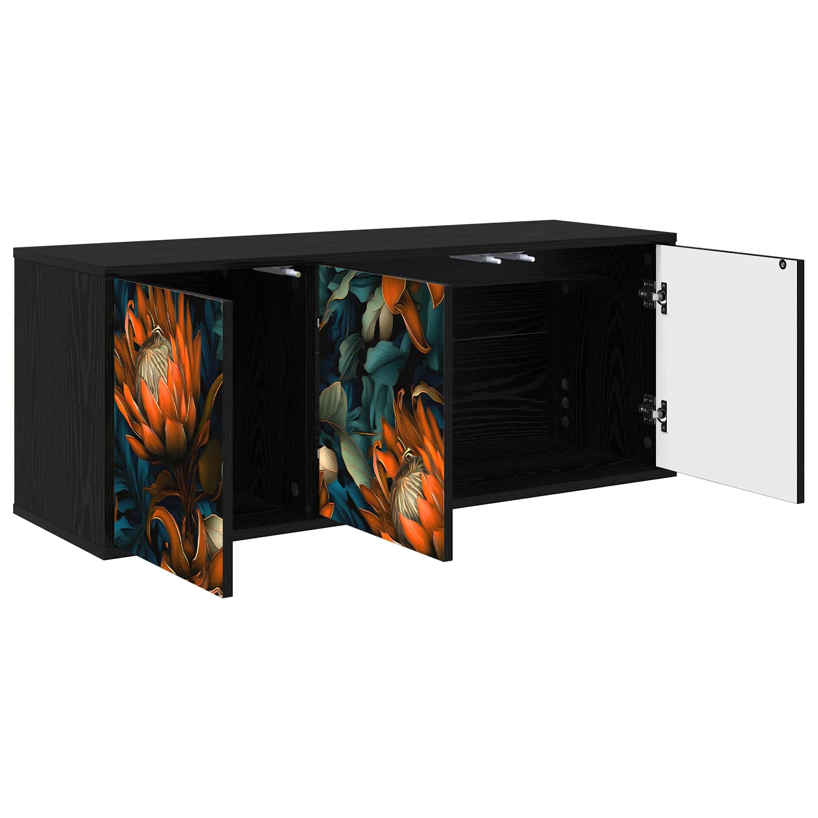 Meuble TV mural LOCHEM 102 x 33 x 40 cm Chêne noir
