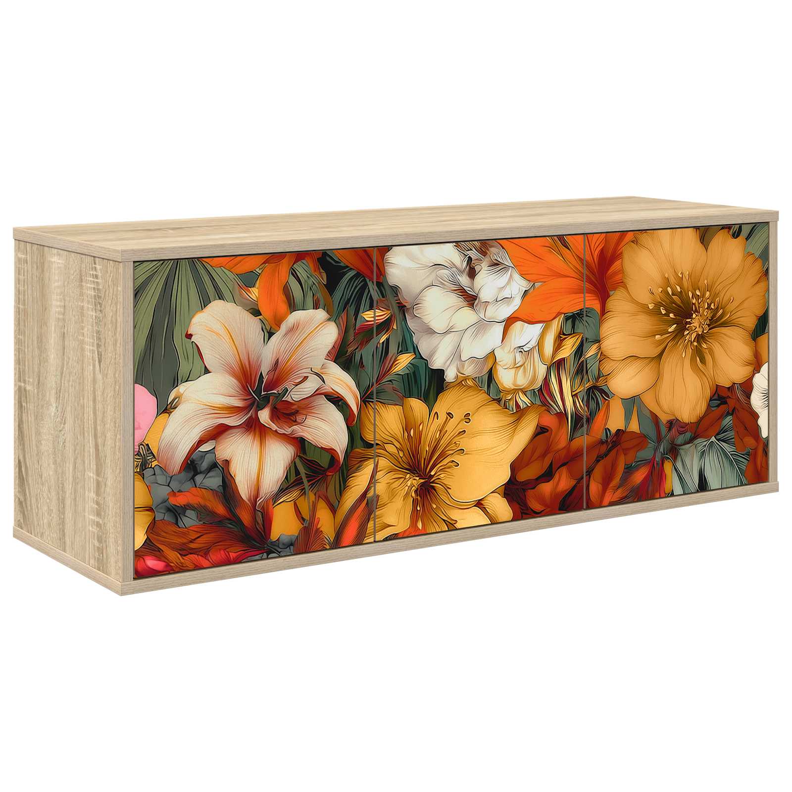 Meuble TV mural GENNEP 102 x 33 x 40 cm Chêne Sonoma