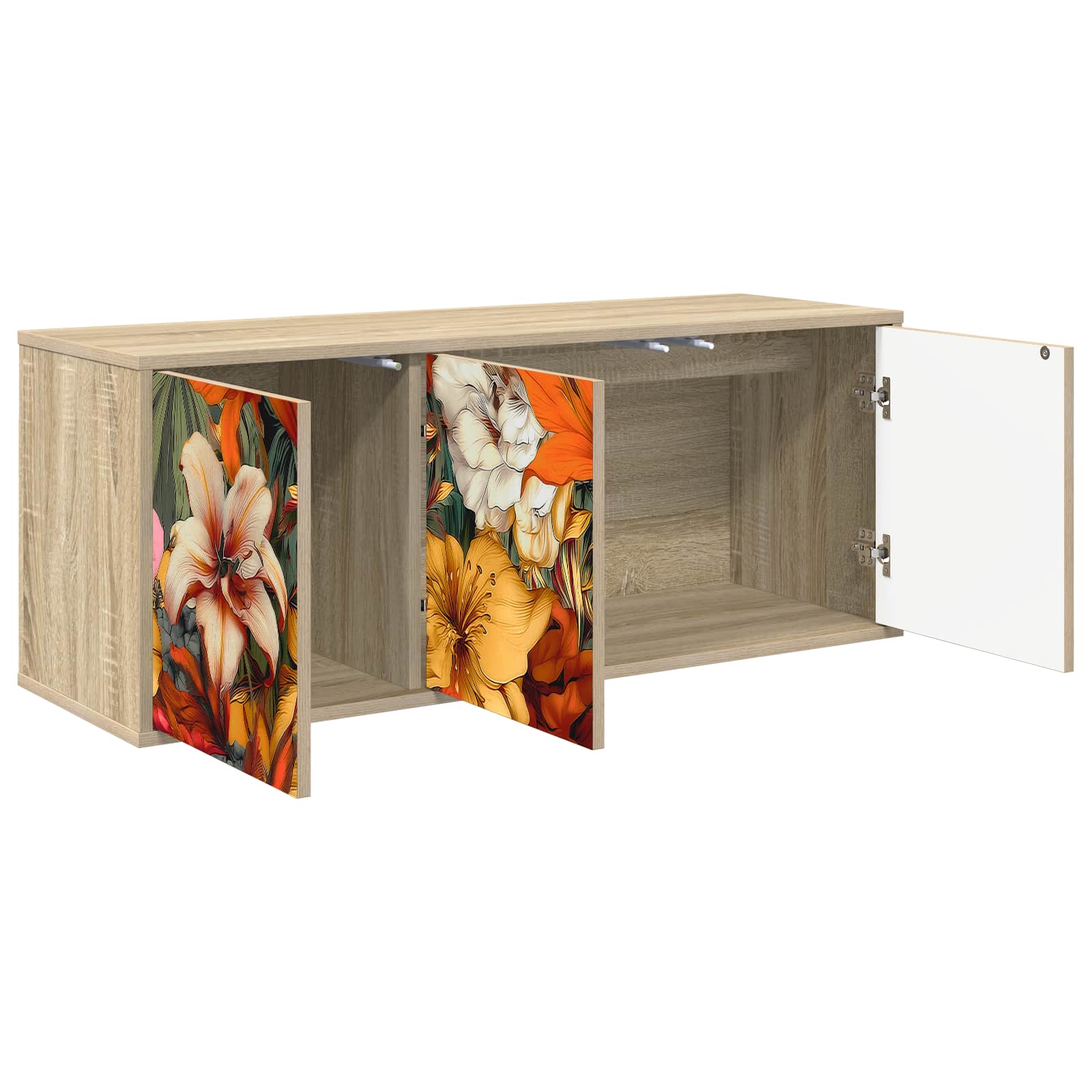 Meuble TV mural GENNEP 102 x 33 x 40 cm Chêne Sonoma