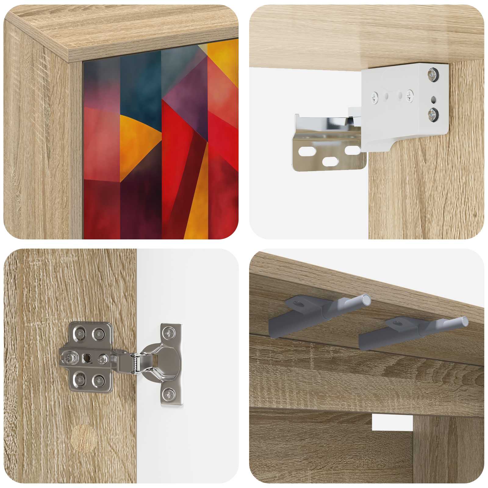 Meuble TV mural HEESCH 102 x 33 x 40 cm Chêne Sonoma