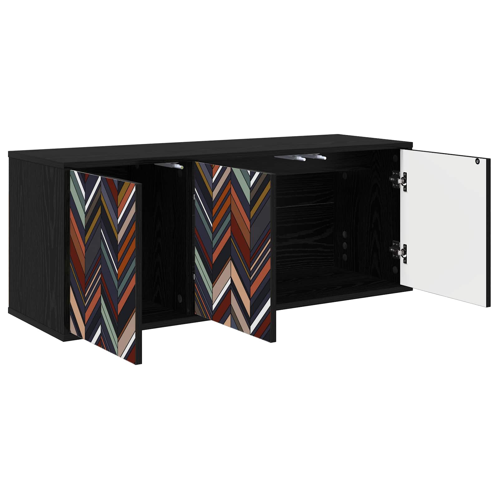 Meuble TV mural OMMEN 102 x 33 x 40 cm Chêne noir
