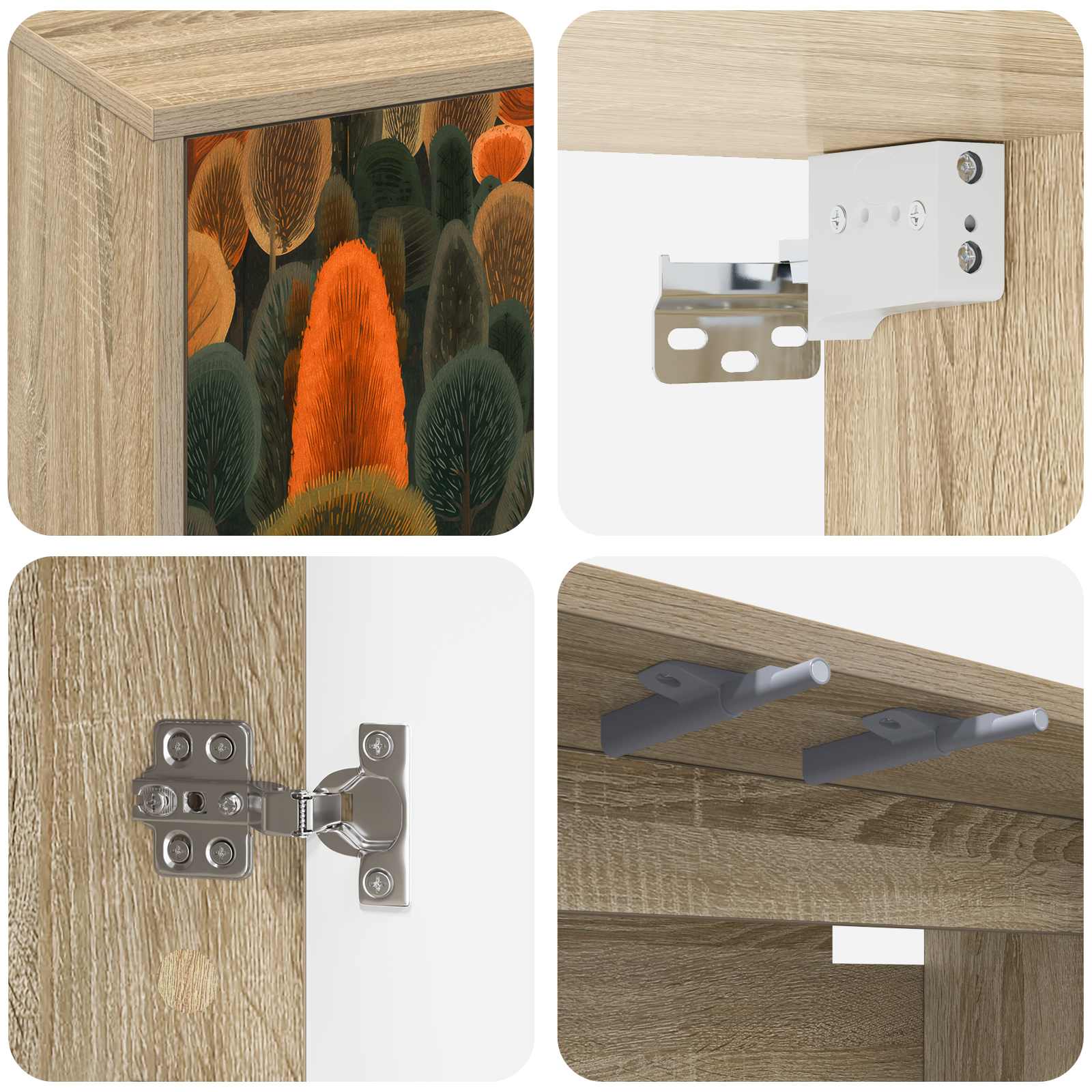 Meuble TV mural ZAANDAM 102 x 33 x 40 cm Chêne Sonoma