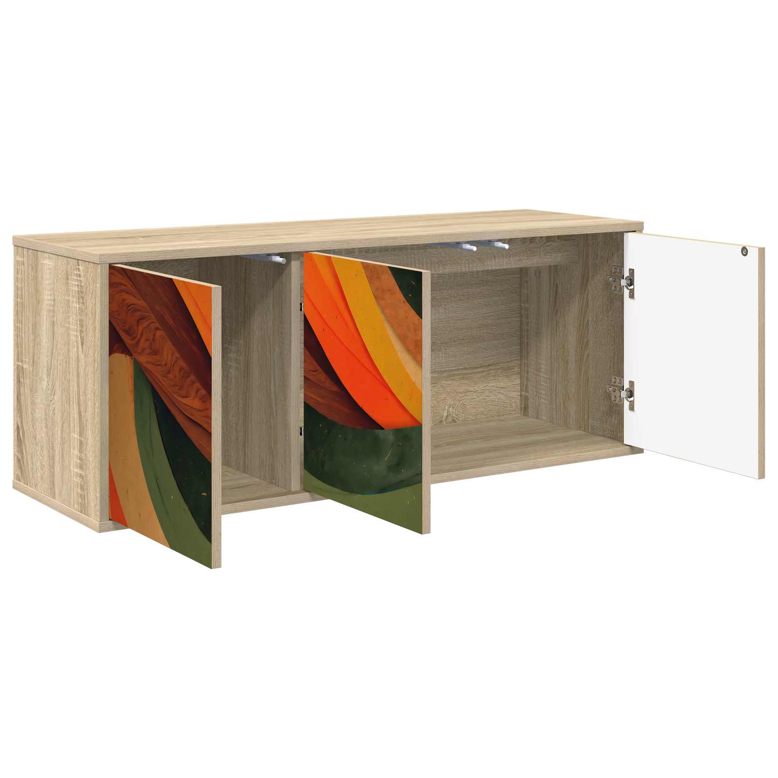 Meuble TV mural BONN 102 x 33 x 40 cm Chêne Sonoma