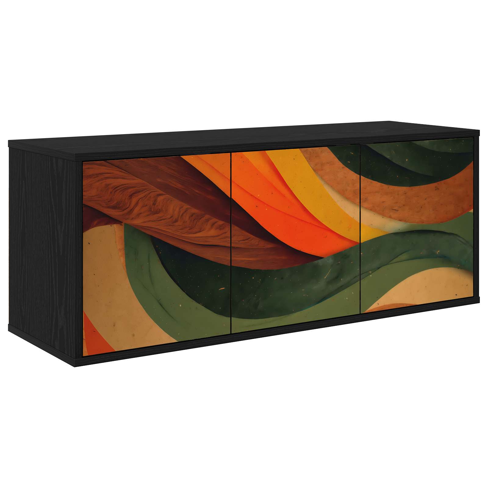 Meuble TV mural BONN 102 x 33 x 40 cm Chêne noir