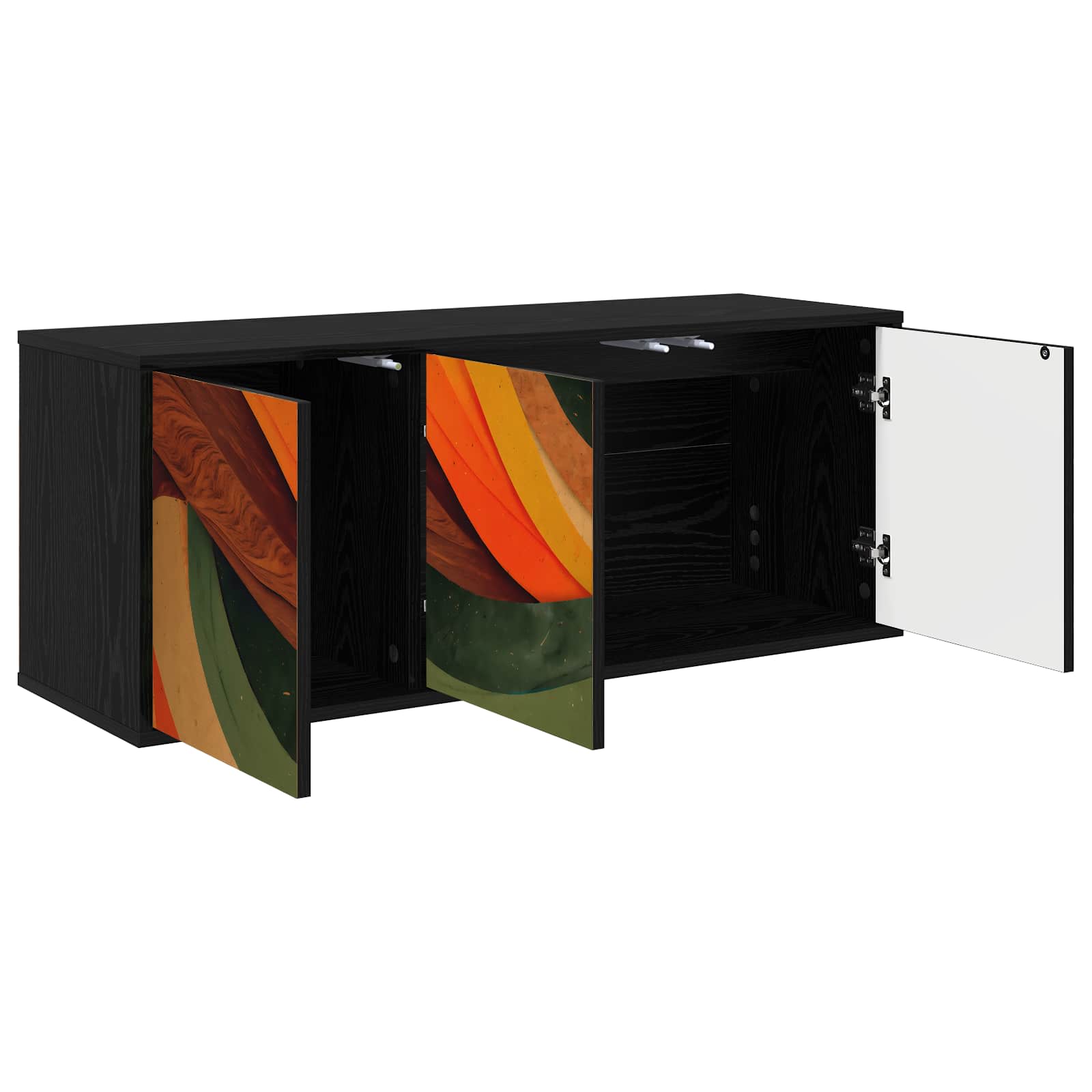 Meuble TV mural BONN 102 x 33 x 40 cm Chêne noir