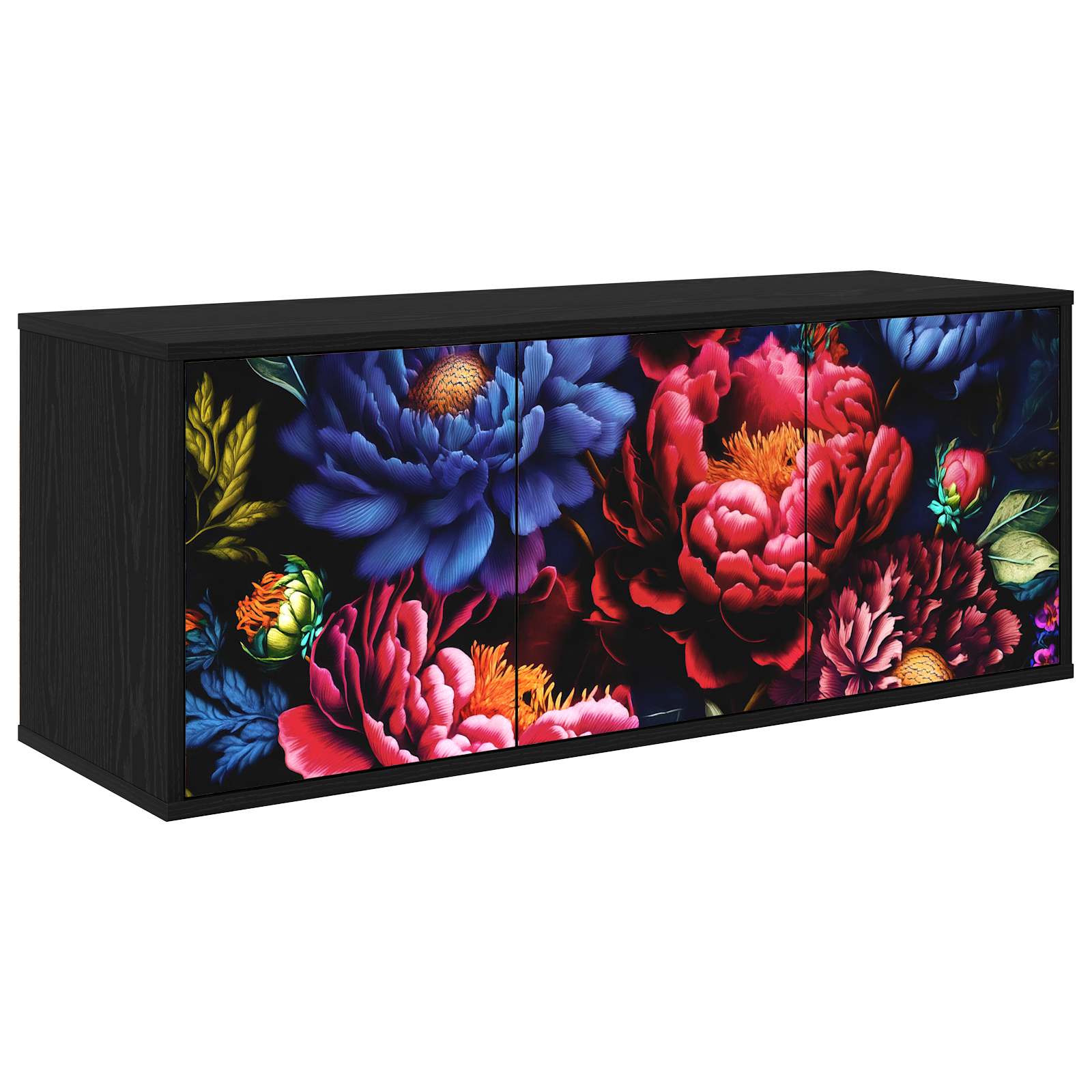 Meuble TV mural KIEL 102 x 33 x 40 cm Chêne noir