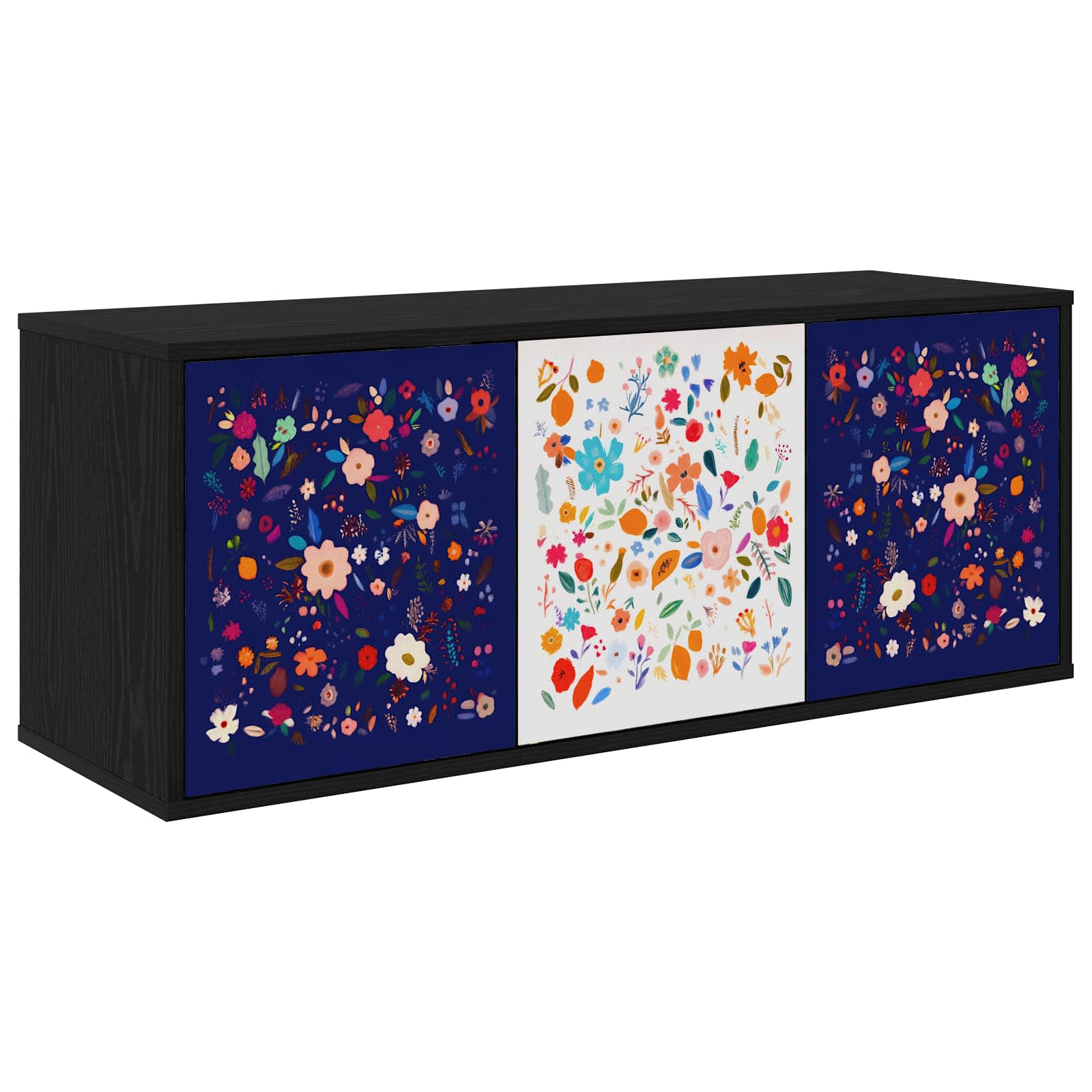 Meuble TV mural MAINZ 102 x 33 x 40 cm Chêne noir