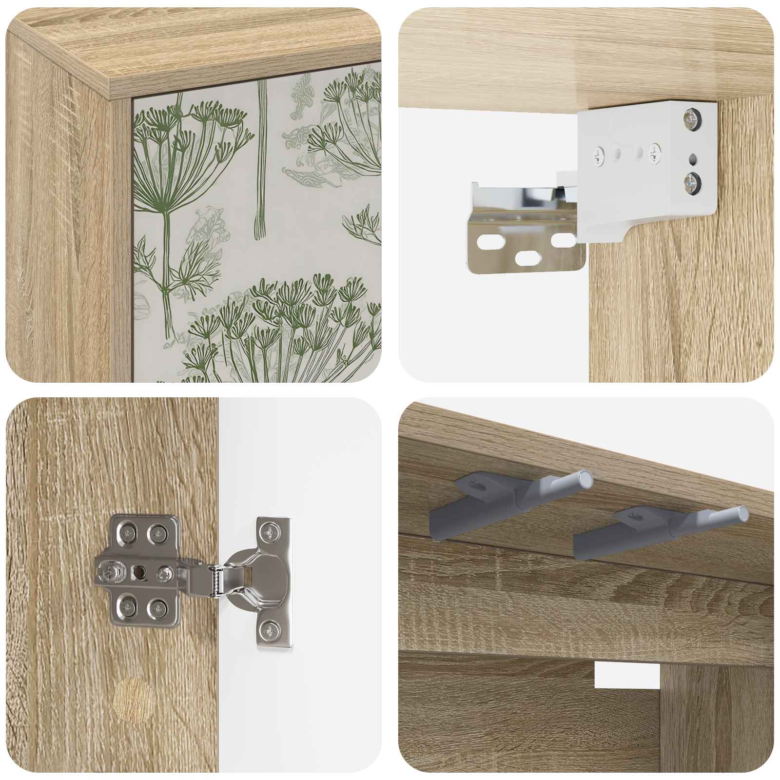 Meuble TV mural GOTHA 102 x 33 x 40 cm Chêne Sonoma
