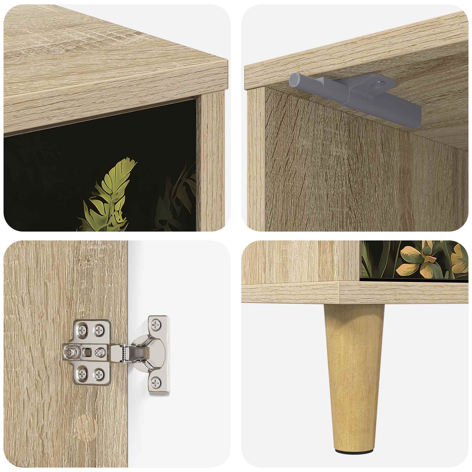 Table de chevet RHENEN 2 pc Chêne Sonoma 36 x 33 x 50 cm