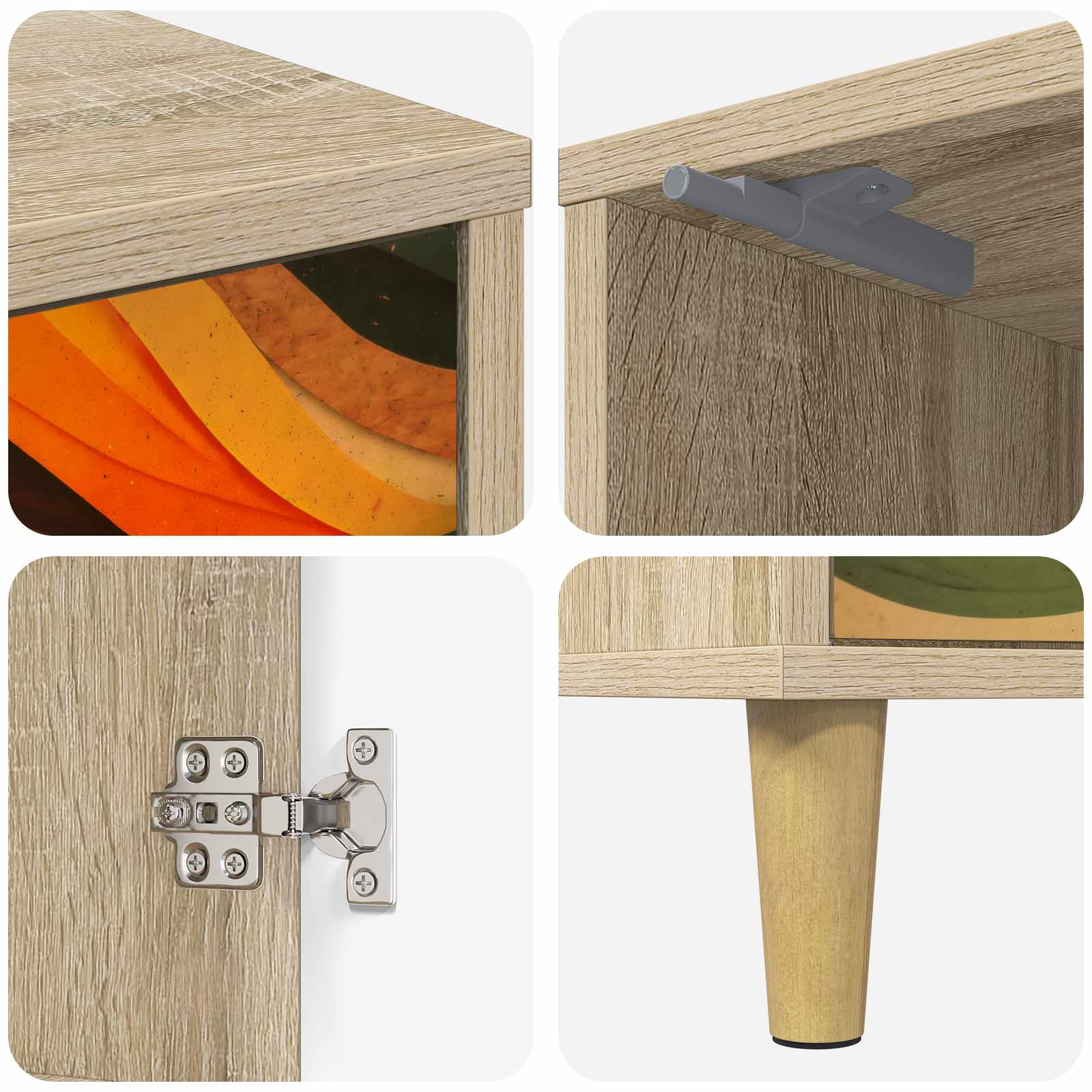 Table de chevet BONN 2 pc Chêne Sonoma 36 x 33 x 50 cm