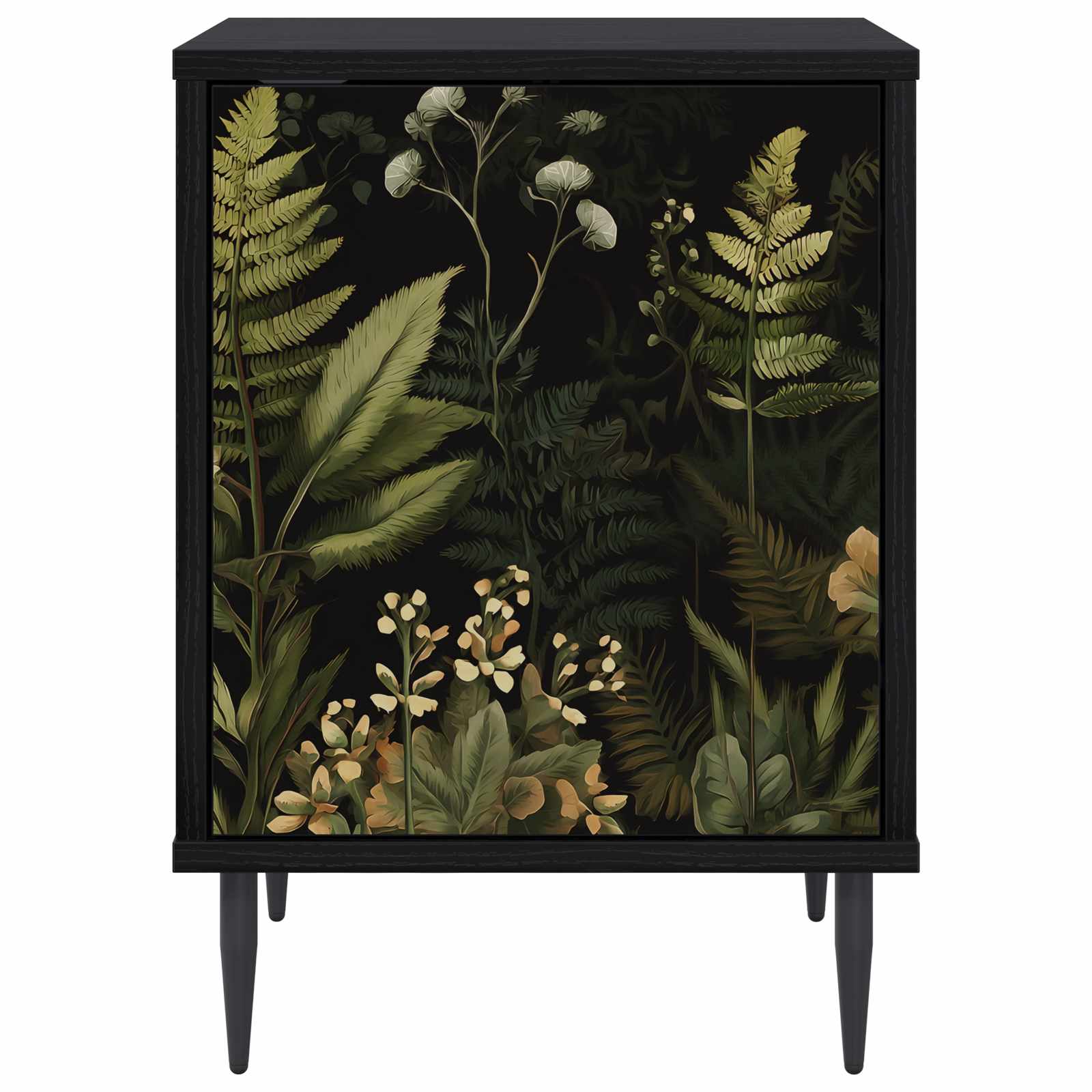 Table de chevet RHENEN 2 pc Chêne noir 36 x 33 x 51 cm