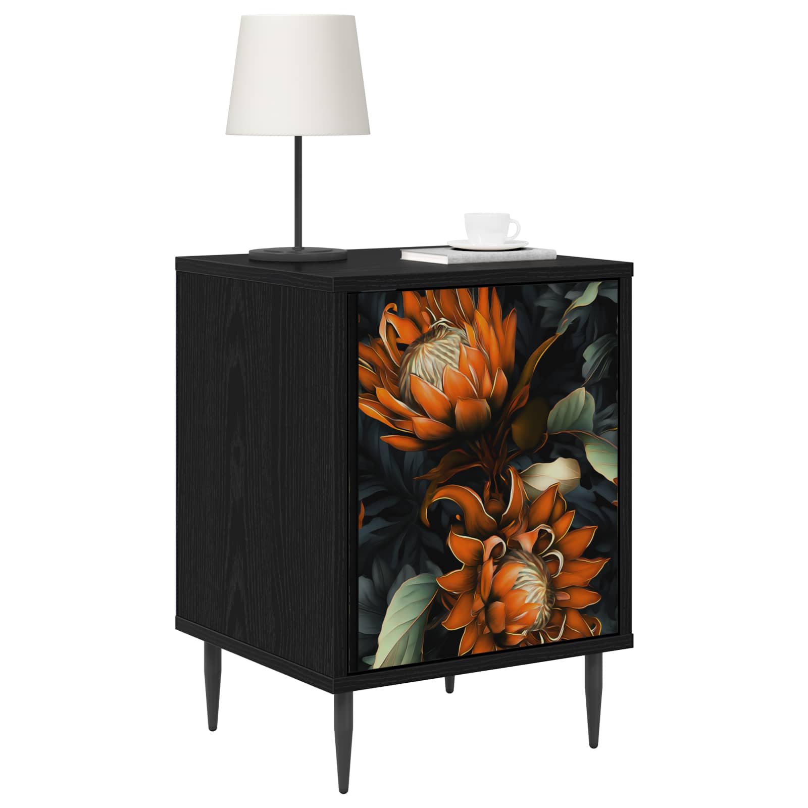 Table de chevet LOCHEM 2 pc Chêne noir 36 x 33 x 51 cm