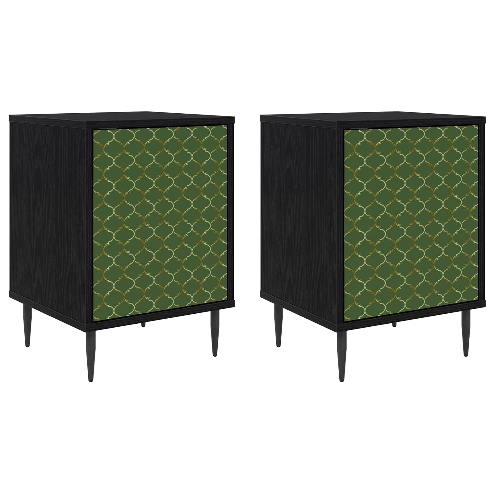 Table de chevet GELEEN 2 pc Chêne noir 36 x 33 x 51 cm