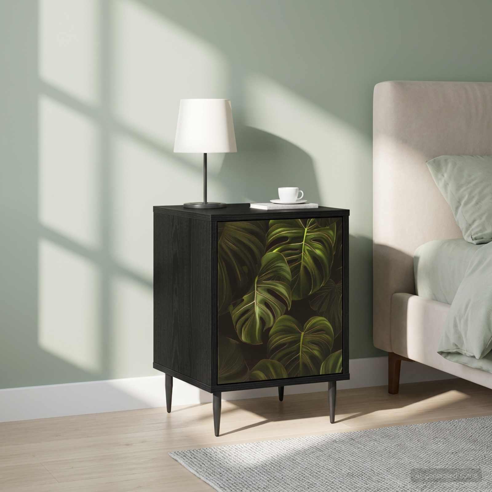 Table de chevet ELBURG 2 pc Chêne noir 36 x 33 x 51 cm