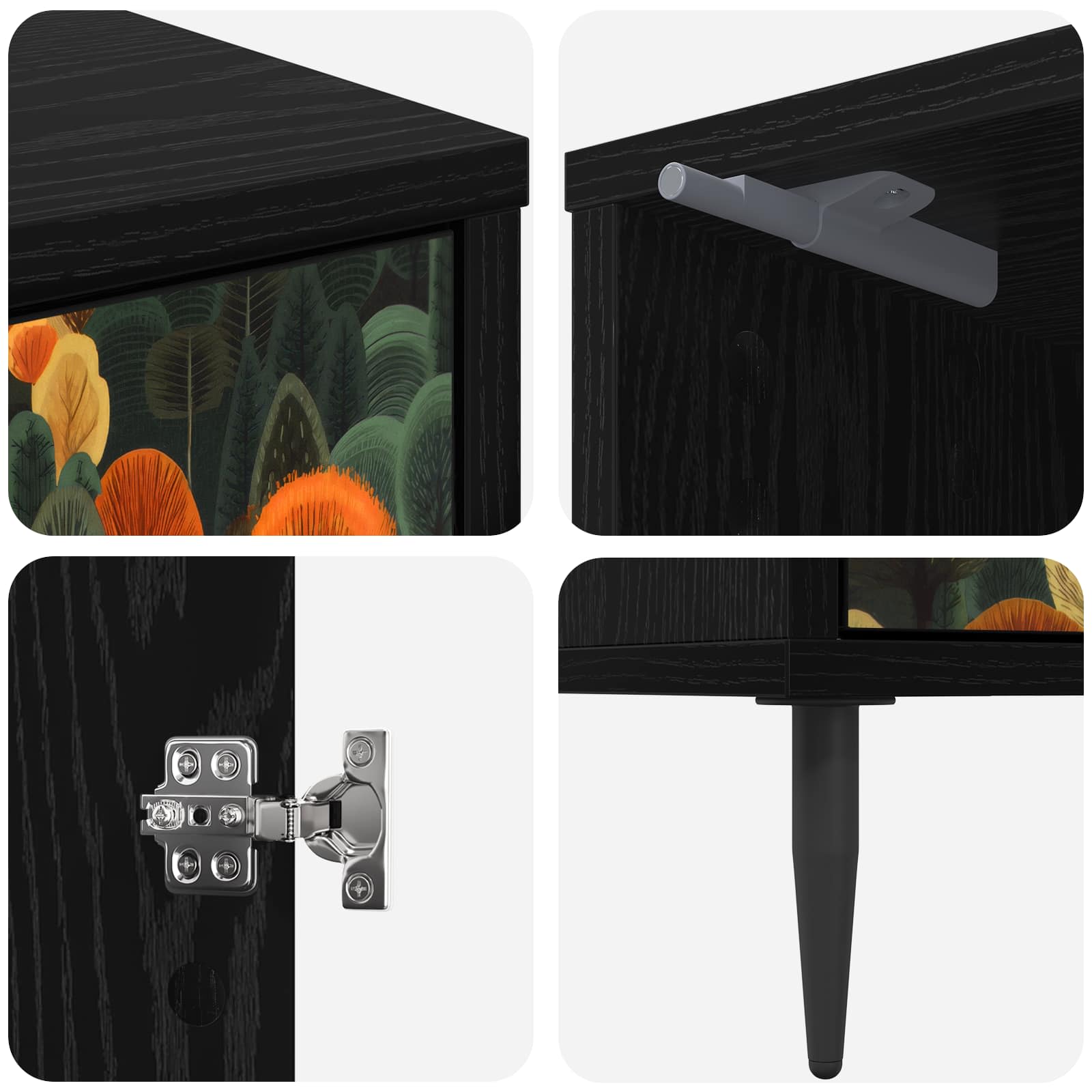 Table de chevet ZAANDAM 2 pc Chêne noir 36 x 33 x 51 cm