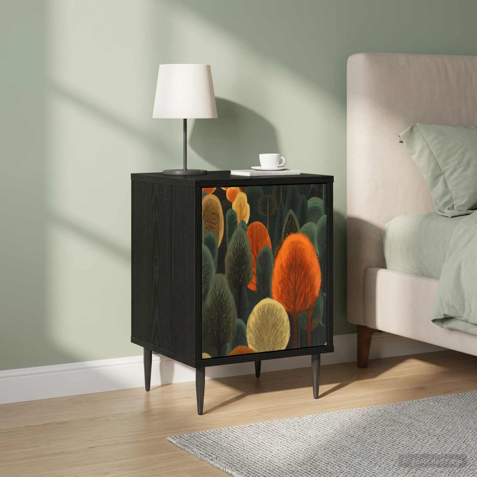 Table de chevet ZAANDAM 2 pc Chêne noir 36 x 33 x 51 cm