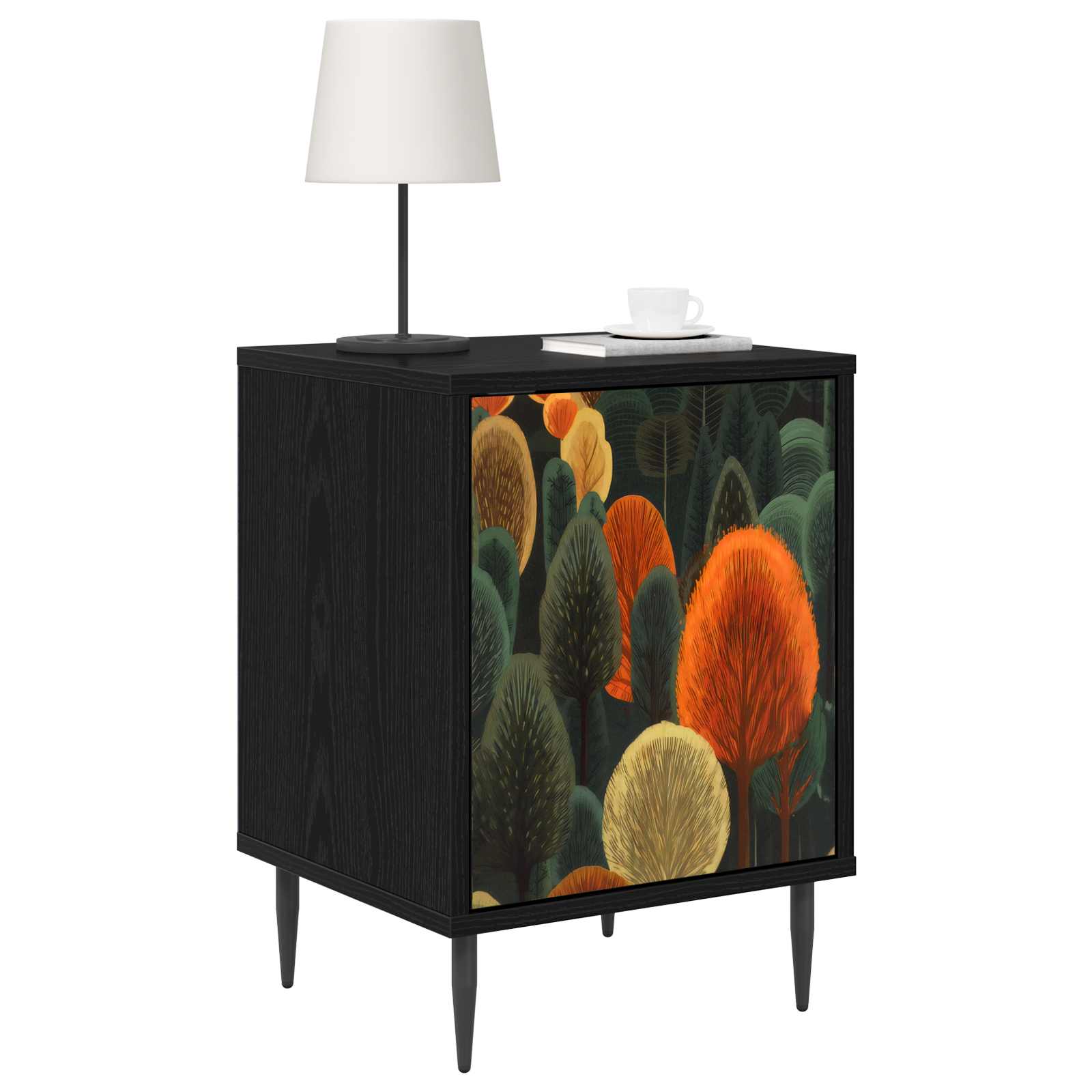 Table de chevet ZAANDAM 2 pc Chêne noir 36 x 33 x 51 cm