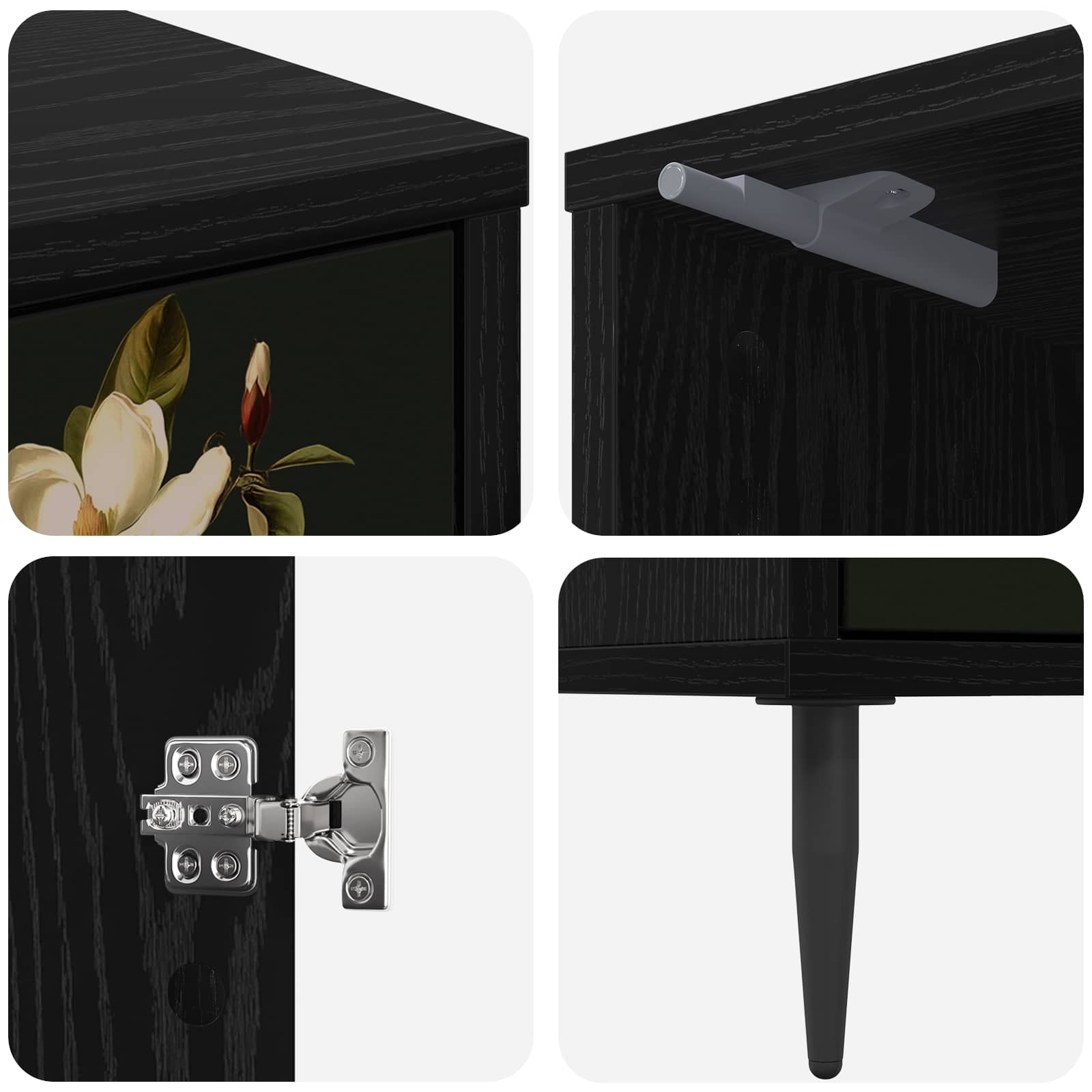 Table de chevet BREMEN 2 pc Chêne noir 36 x 33 x 51 cm