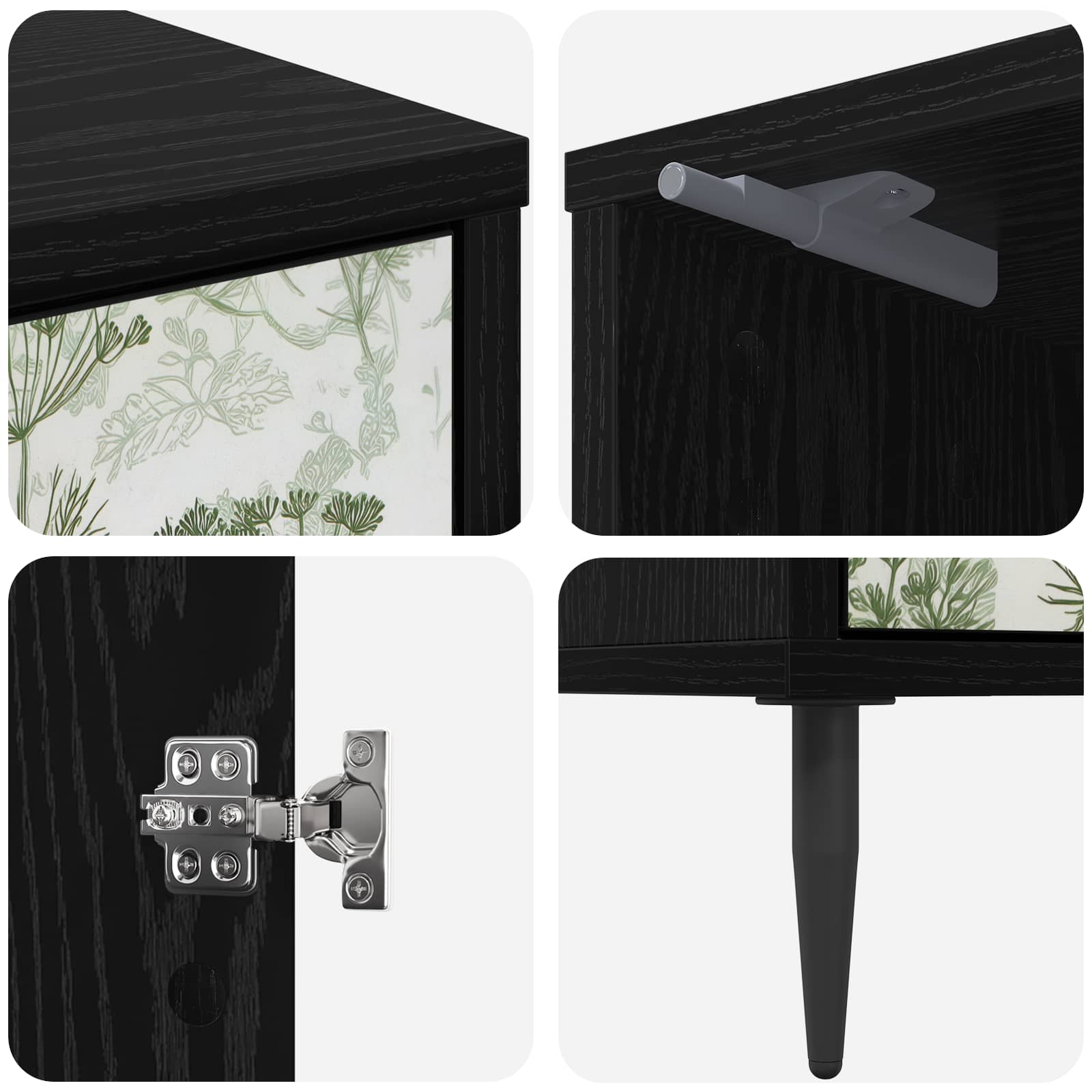Table de chevet GOTHA 2 pc Chêne noir 36 x 33 x 51 cm