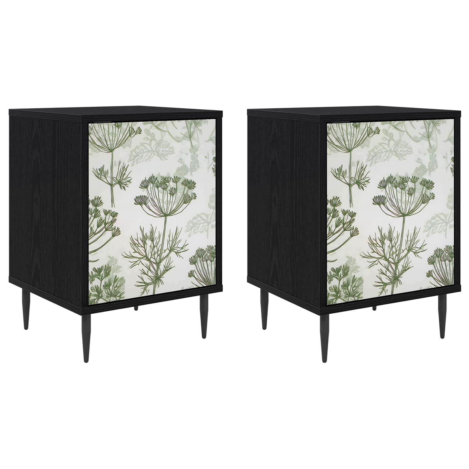 Table de chevet GOTHA 2 pc Chêne noir 36 x 33 x 51 cm