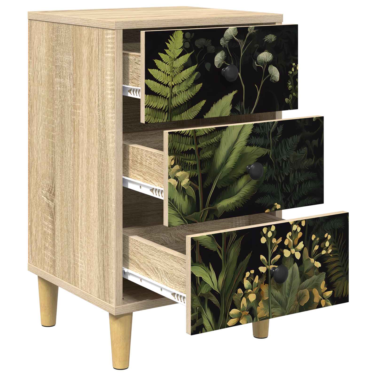 Table de chevet RHENEN 2 pc Chêne Sonoma 36 x 33 x 60 cm