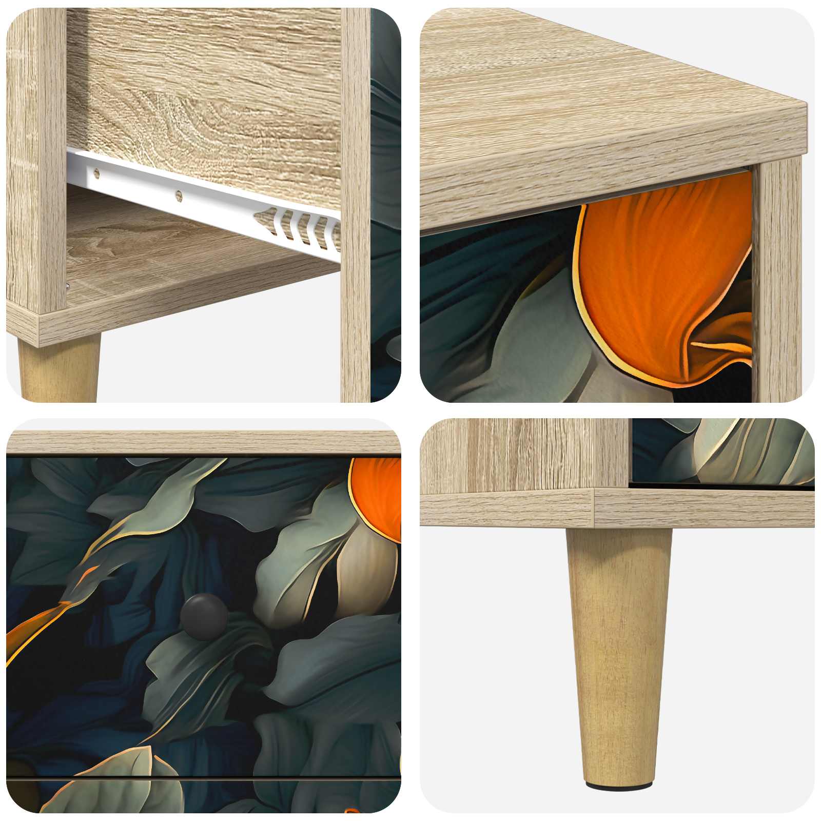 Table de chevet LOCHEM 2 pc Chêne Sonoma 36 x 33 x 60 cm