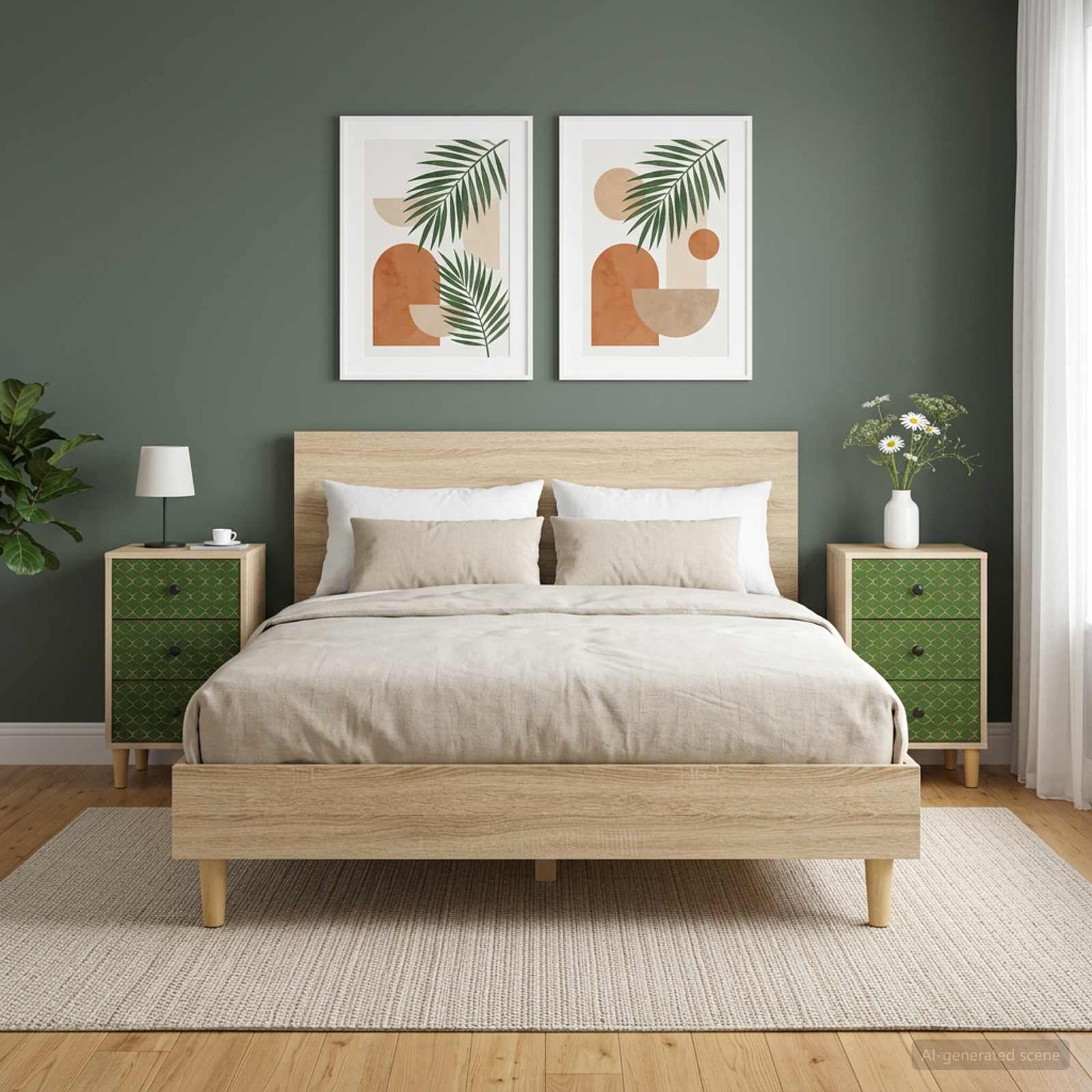 Table de chevet GELEEN 2 pc Chêne Sonoma 36 x 33 x 60 cm