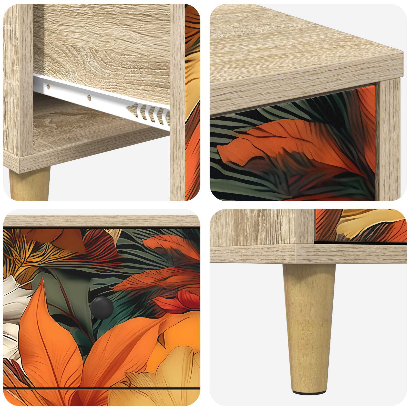 Table de chevet GENNEP 2 pc Chêne Sonoma 36 x 33 x 60 cm